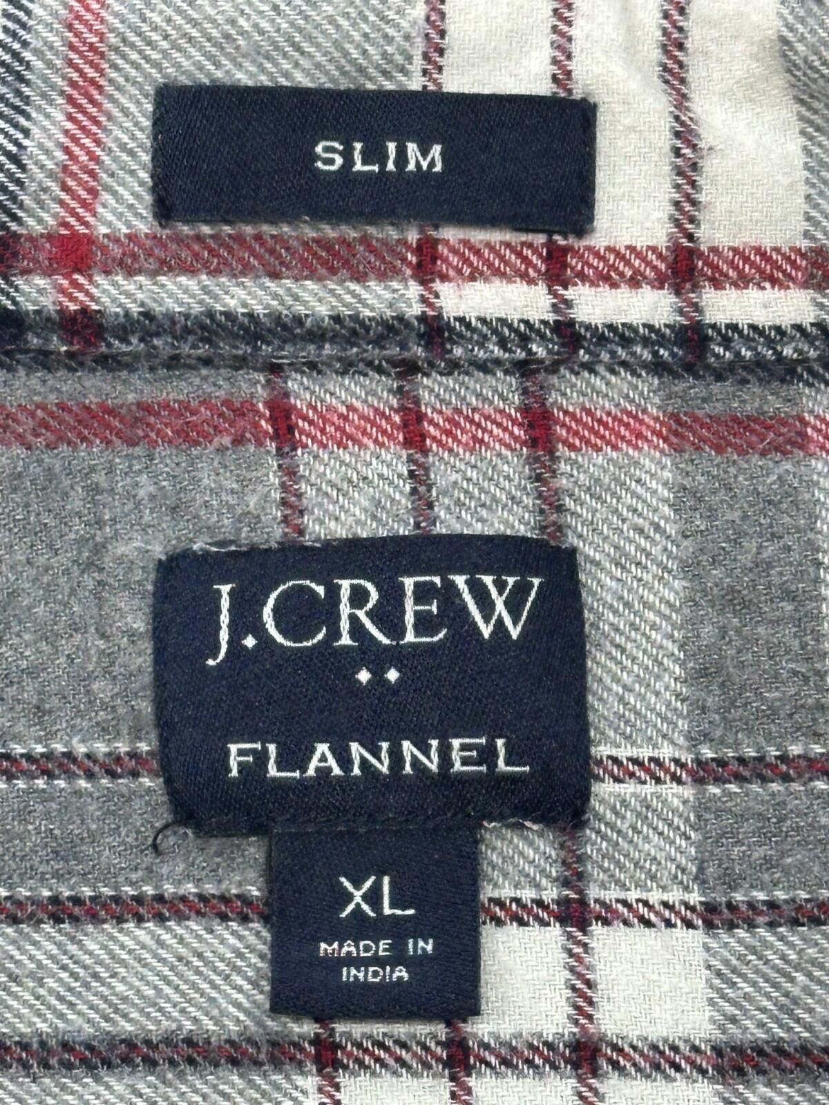 Polo Ralph Lauren J Crew Plaid Slim Cotton Flannel Button Up Gray Mens XL Size US L / EU 52-54 / 3 - 6 Thumbnail