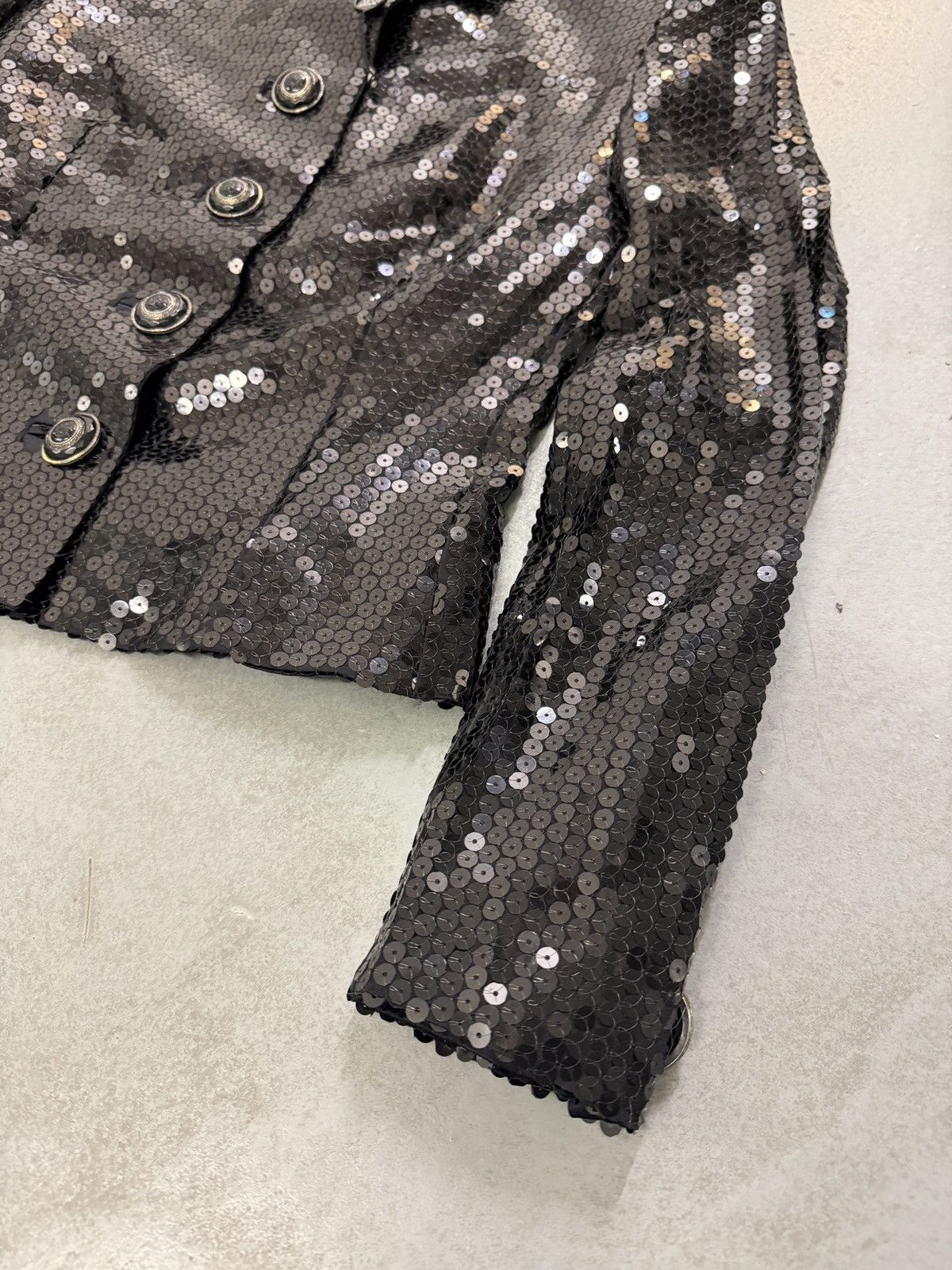 Versace F/W 1995 Gianni Versace Couture Black Sequin Medusa Jacket Size S / US 4 / IT 40 - 5 Thumbnail