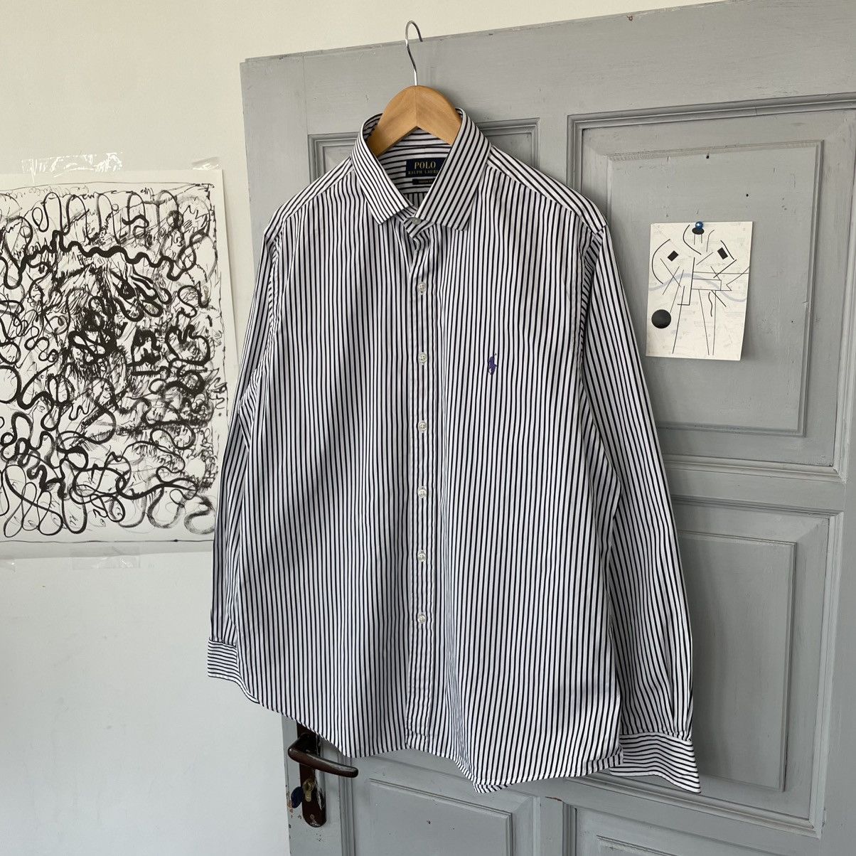 Polo Ralph Lauren Vintage Polo Ralph Lauren Striped Shirt purple logo Size US L / EU 52-54 / 3 - 2 Thumbnail