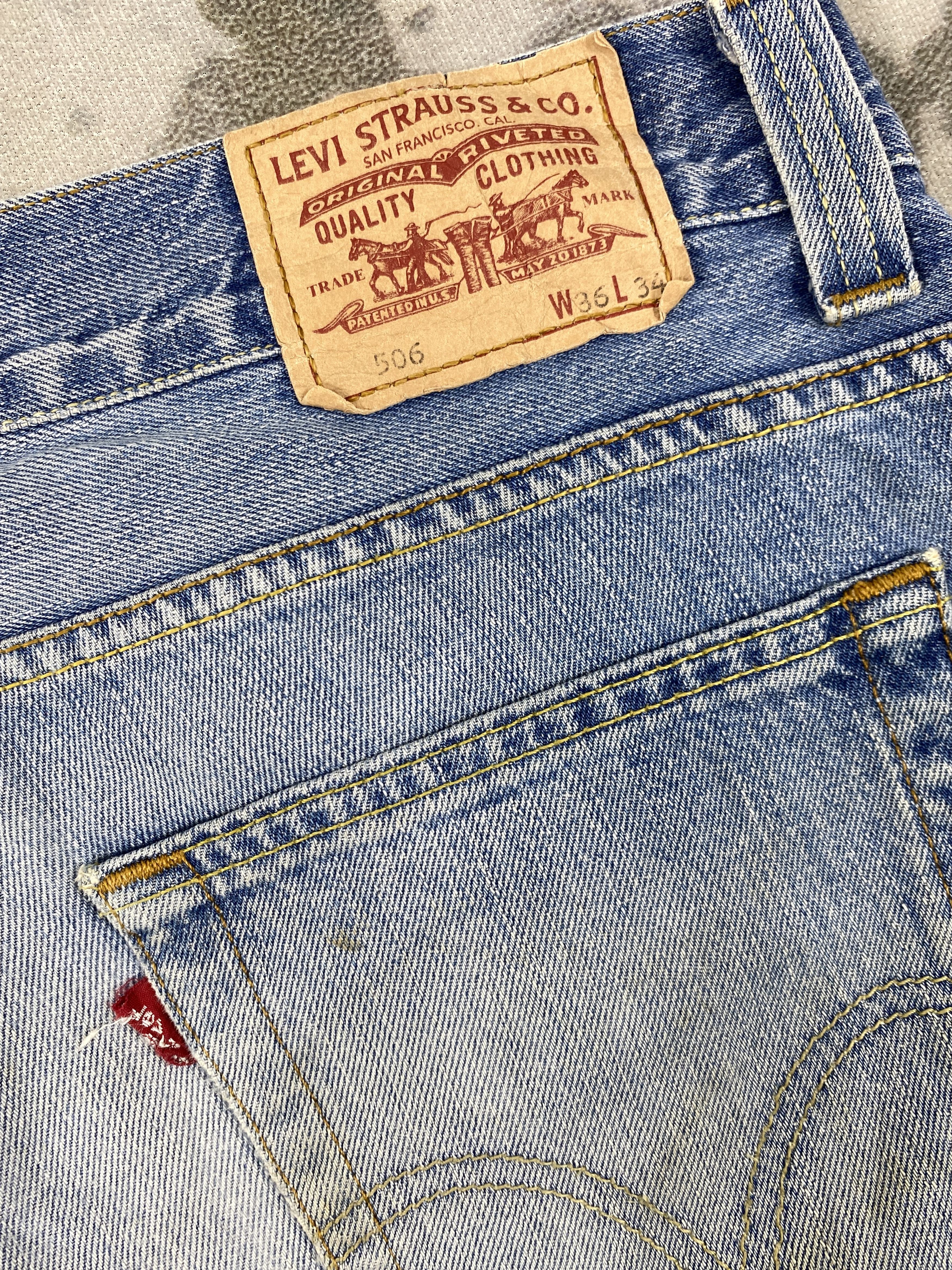 Levi's Light Blue Wash Vintage Levi's 506 37x31.5 Denim -JN1435 Size US 37 - 12 Thumbnail
