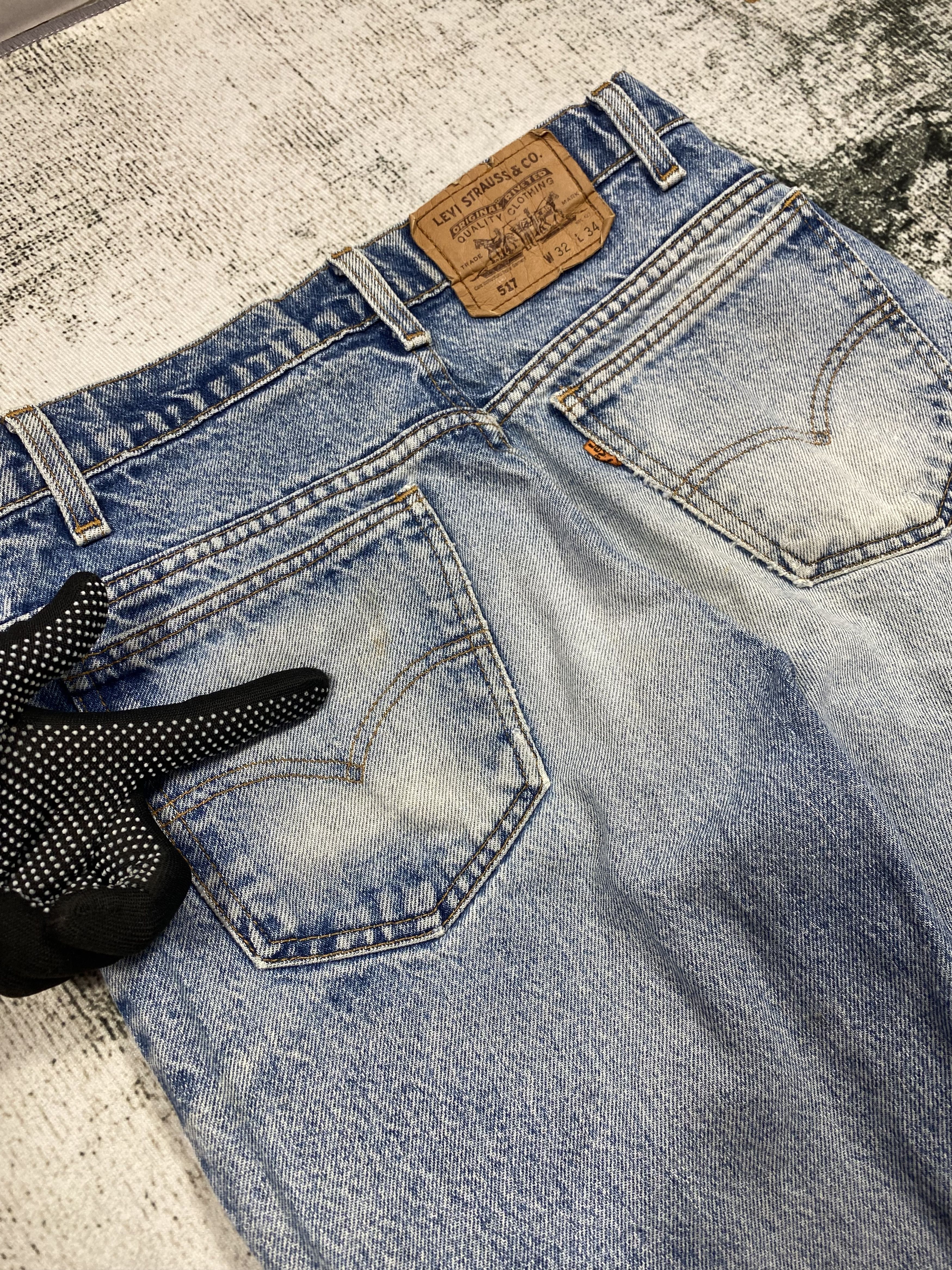 Levi's RARE🔥Levis 517 Jeans Bootcut Blue Distressed Orange Tab Size US 31 - 11 Thumbnail