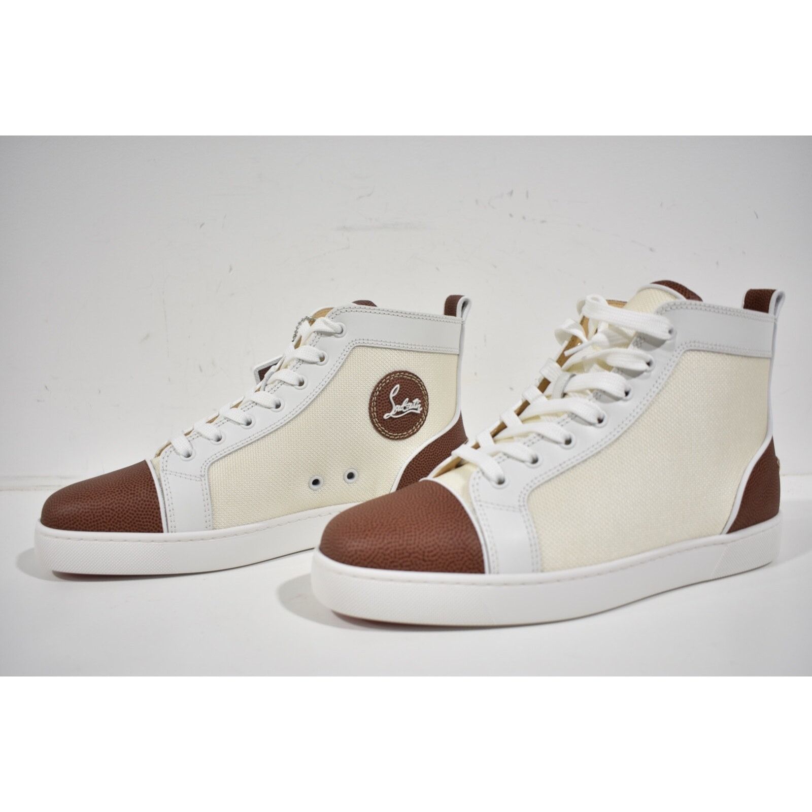 Christian Louboutin Christian Louboutin Mens Louis SB22 Flat White Brown Bowl Size US 9 / EU 42 - 7 Thumbnail