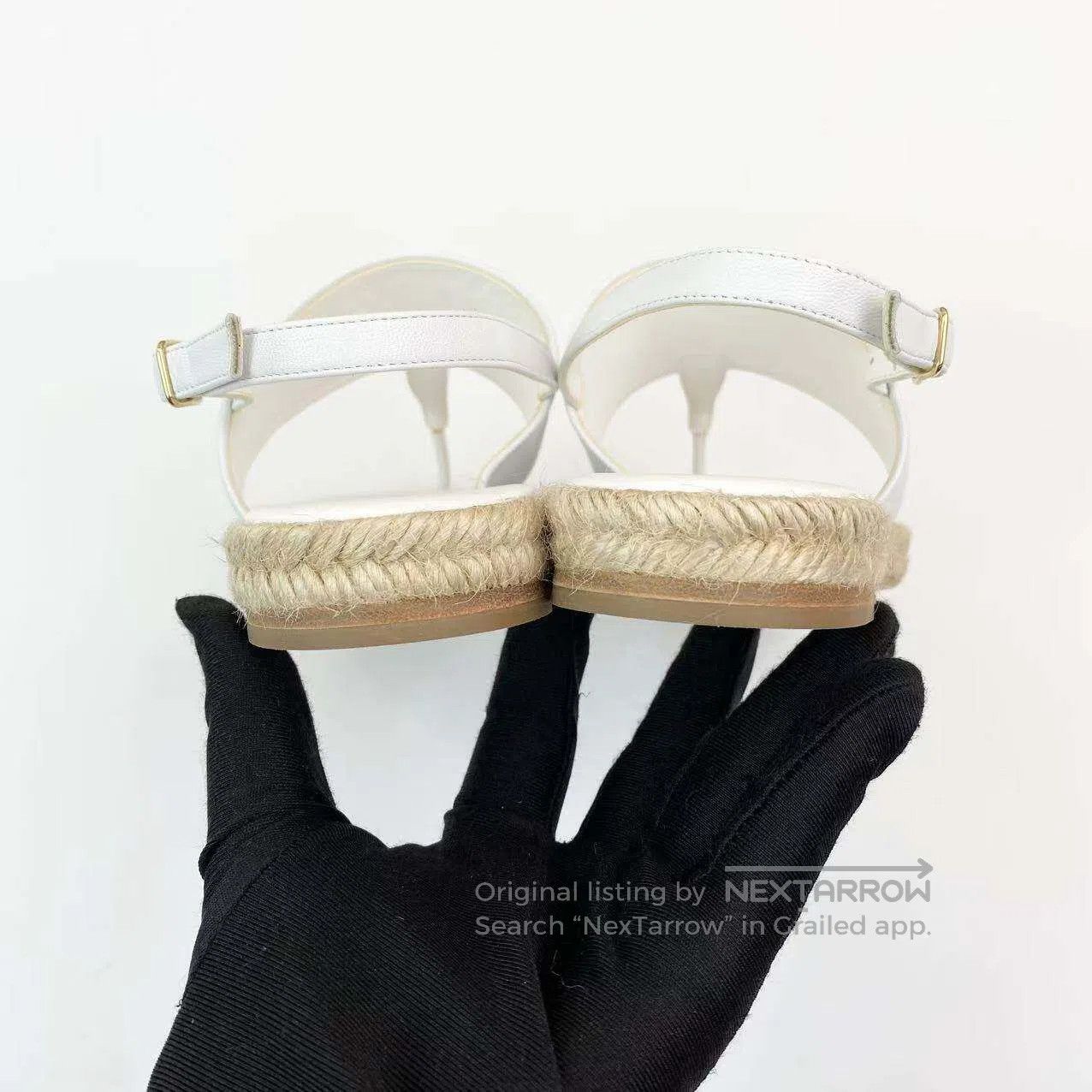 Hermes Hermes Pig nose straw sole sandals| Size US 5.5 / IT 35.5 - 6 Thumbnail