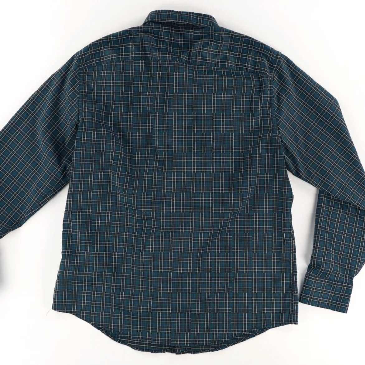 UNTUCKit Untuckit Norante Slim Fit Polyester Plaid Button Up Shirt Green XL Men's Size US XL / EU 56 / 4 - 4 Thumbnail
