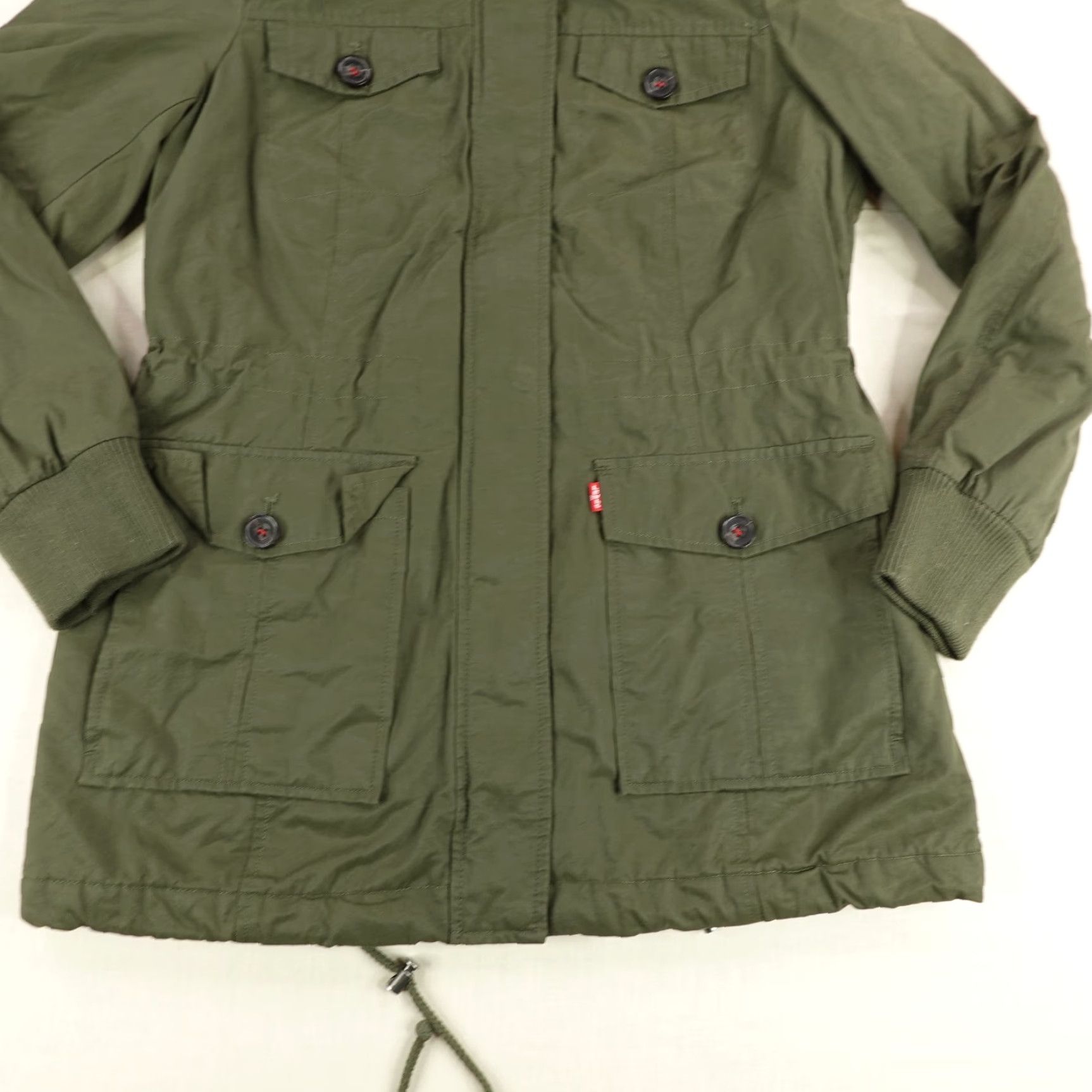 Levi's VINTAGE Levi's Jacket Womens Small Green Faux Fur Trim Quilted Field Chore Military Coat Size S / US 4 / IT 40 - 3 Thumbnail