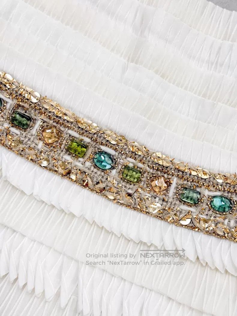 Chanel Chanel 18C Greek show white embroidered glazed gem waist s Size XS / US 0-2 / IT 36-38 - 4 Thumbnail