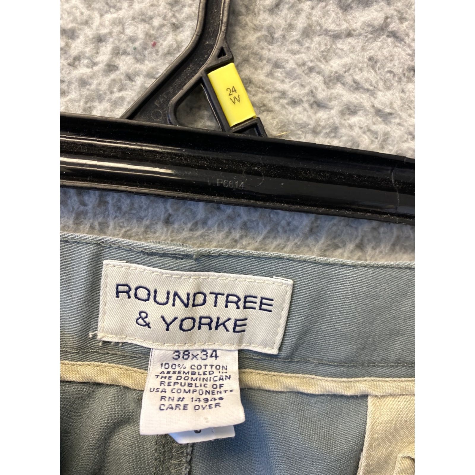 Roundtree & Yorke VINTAGE Roundtree & Yorke Men’s Dress Pants Size 38x34 Chino Straight Leg Teal Green Classic 90s Size US 38 / EU 54 - 4 Thumbnail
