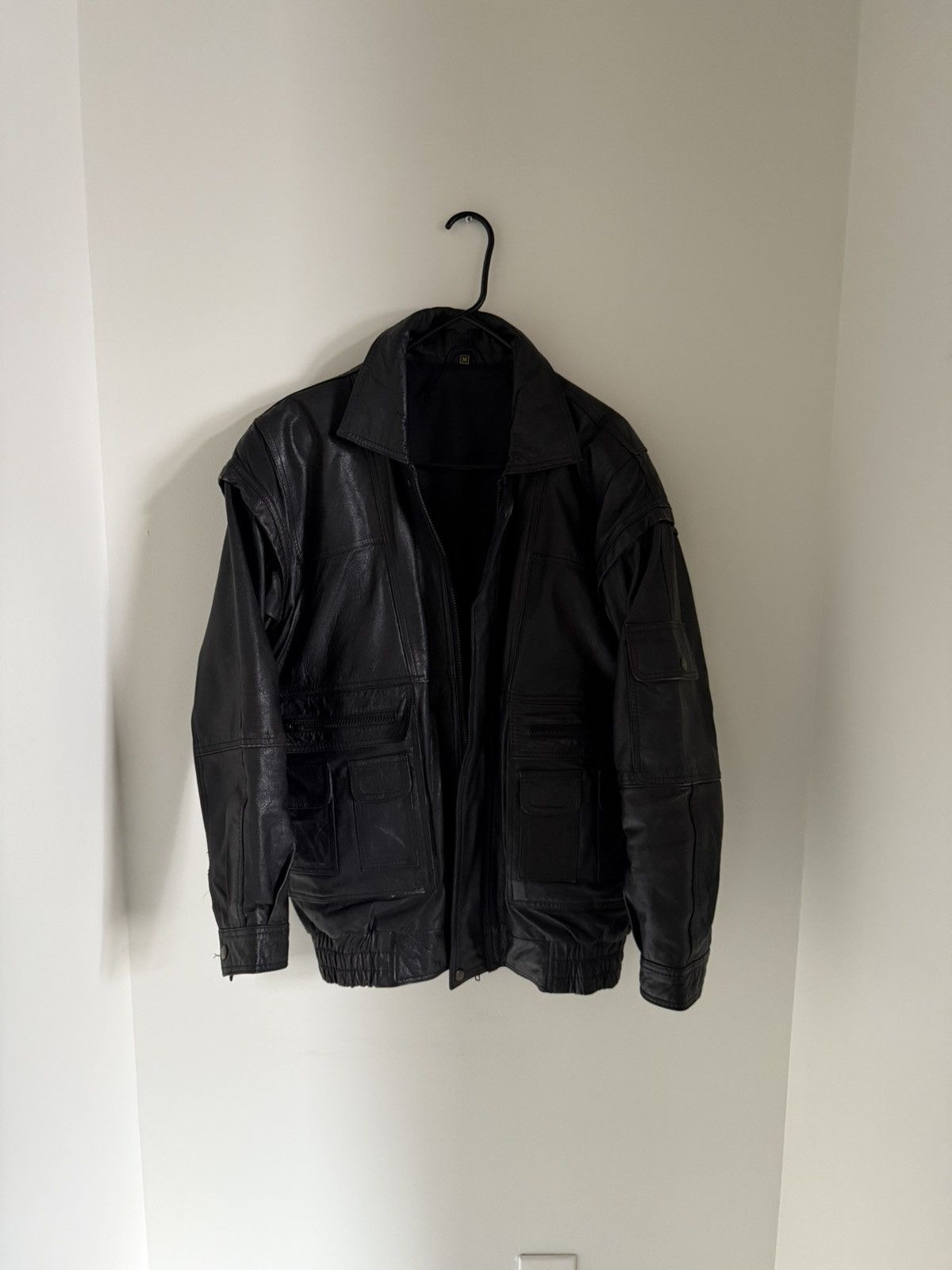 Vintage Military Leather Jacket Size US M / EU 48-50 / 2 - 1 Thumbnail