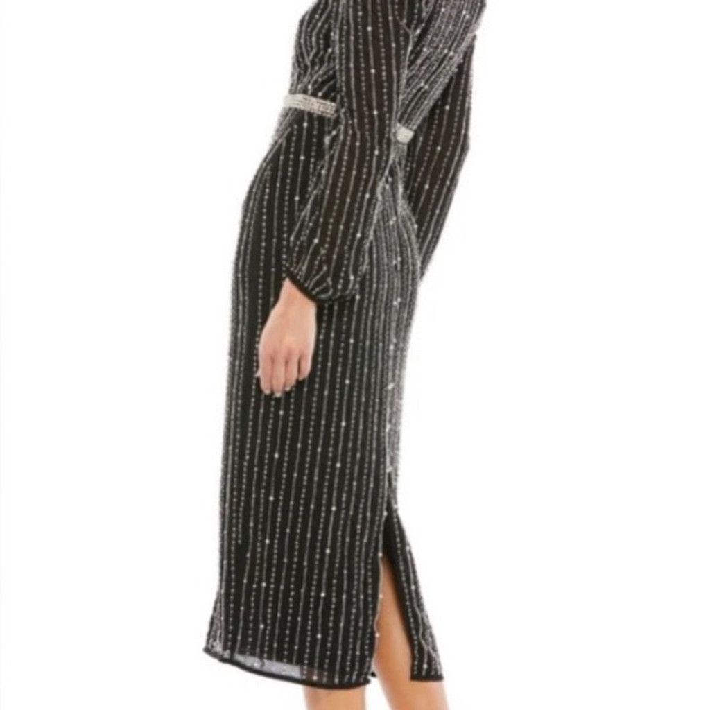 Mac Duggal Mac Duggal Beaded Long Sleeve Prom Dress NWT – Size 4 Black Size S / US 4 / IT 40 - 2 Thumbnail