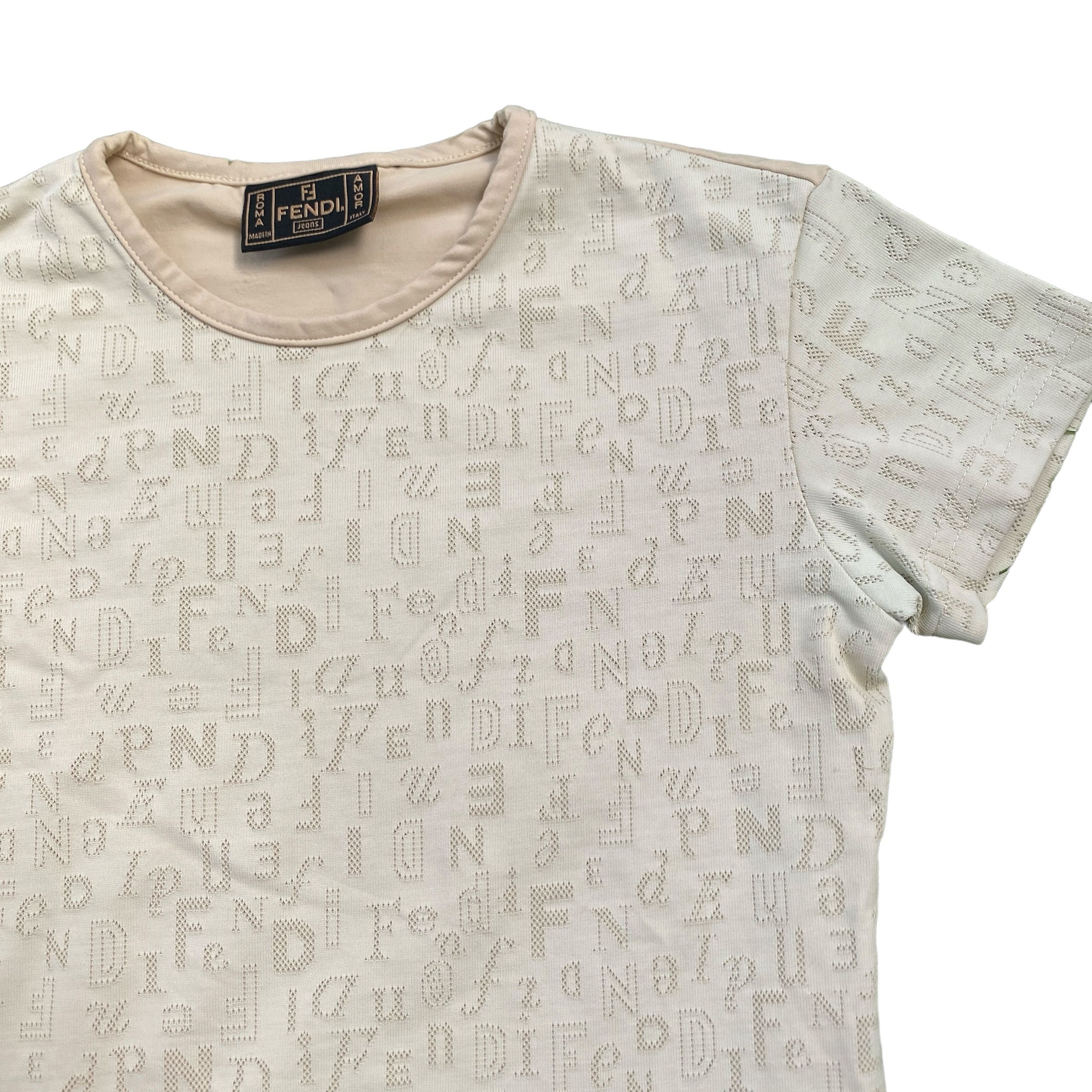 Fendi × Vintage Fendi Monogram Tshirt Size L / US 10 / IT 46 - 2 Thumbnail