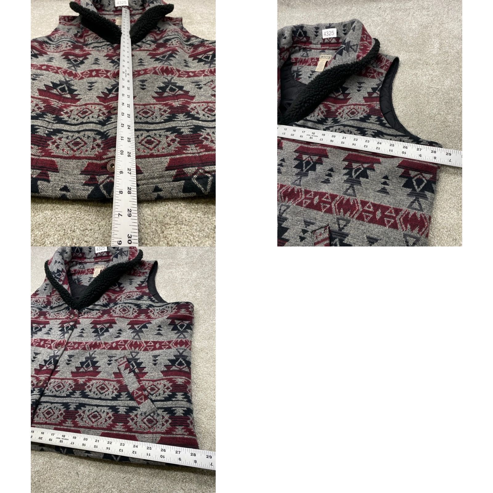 Vintage Duluth Trading Women's 3XL Sherpa Festivest Vest Southwest Fair Isle Red Gray Size XXL / US 16-18 / IT 52-54 - 9 Thumbnail