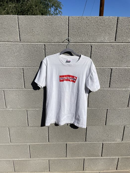 Supreme comme des garcons shirt outlet box logo tee white