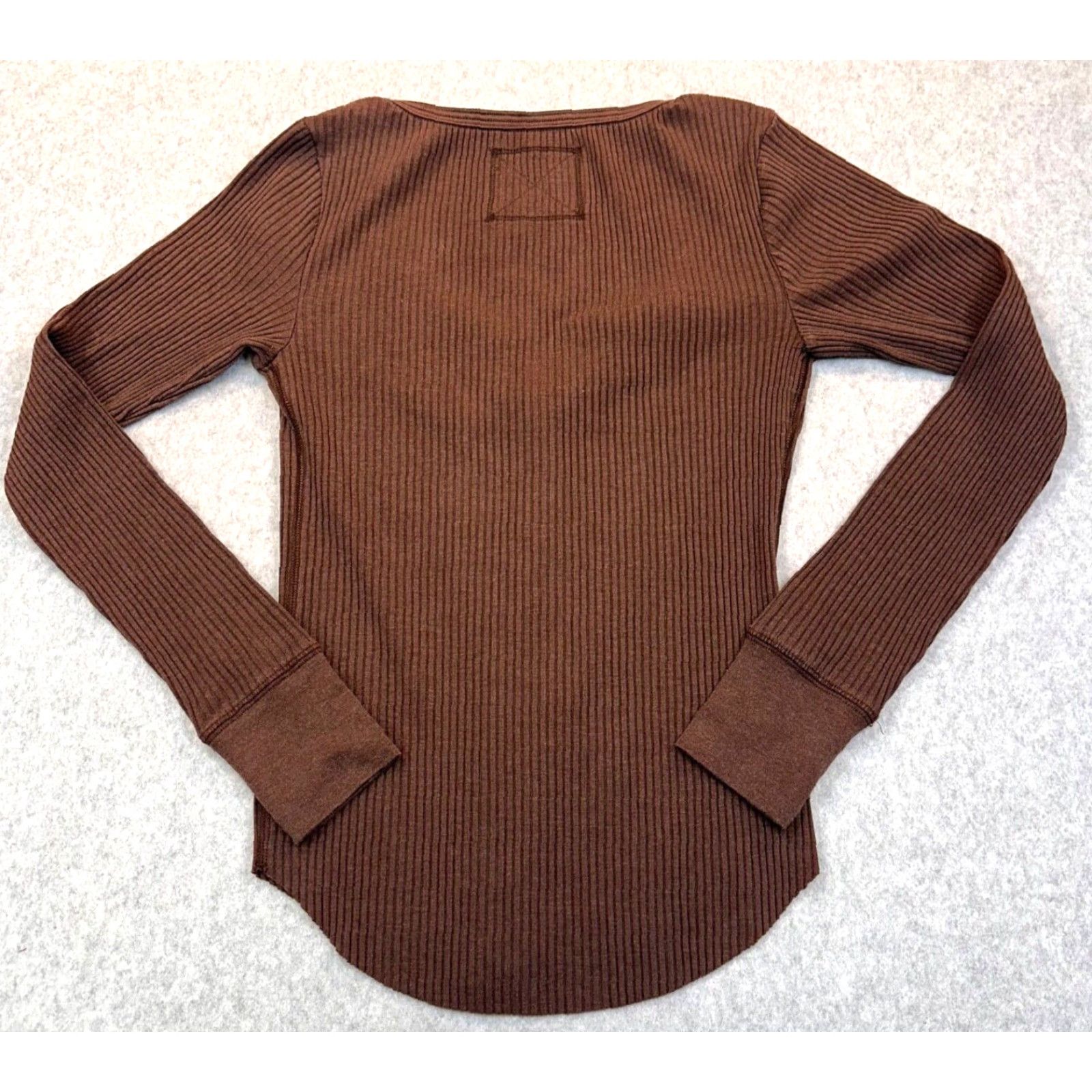 Vintage Aerie Sweater Women's XS Brown Ribbed Long Sleeve NWT Stretch Fits Pullover Casual Shirt Size XS / US 0-2 / IT 36-38 - 5 Thumbnail