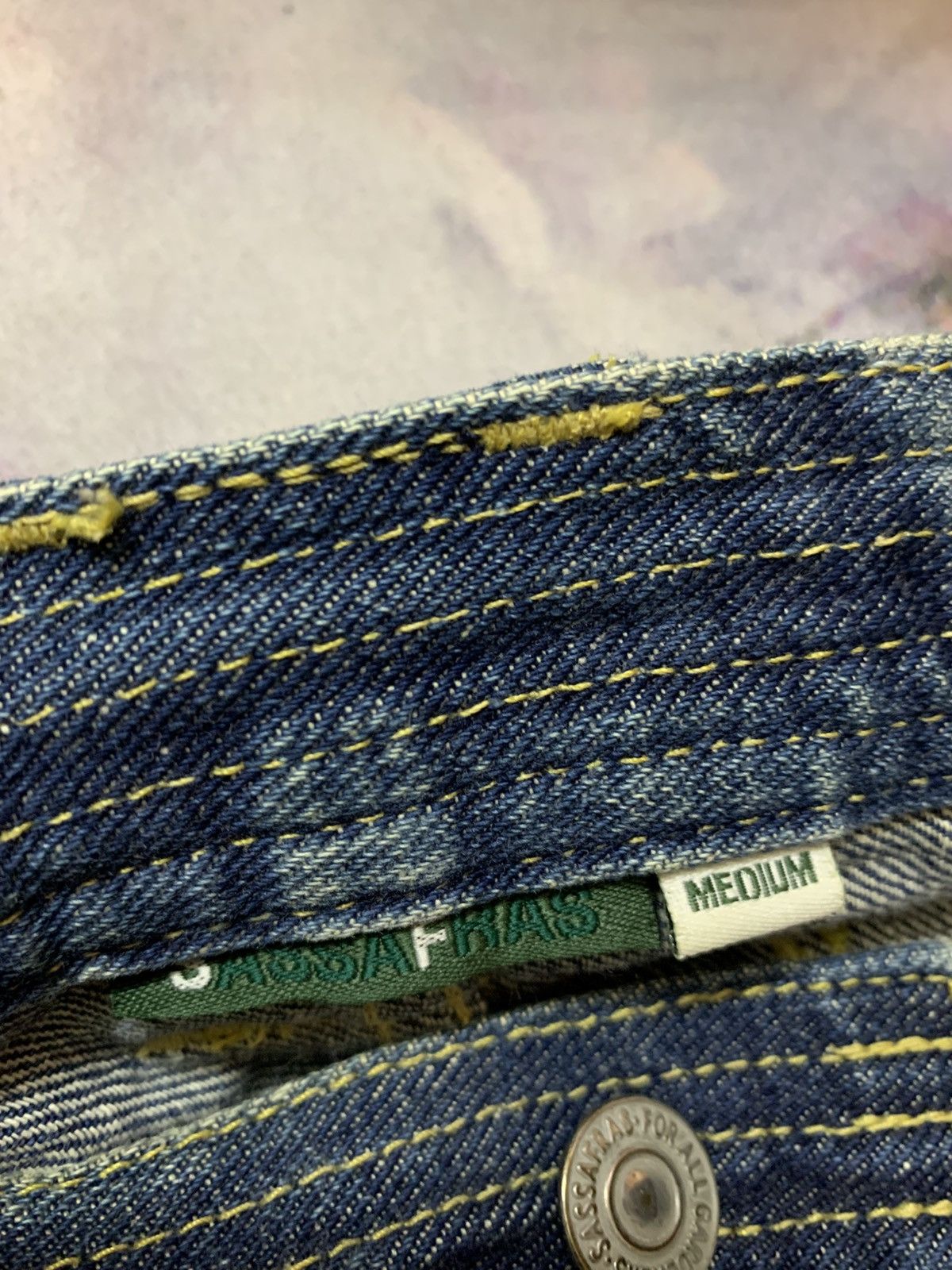 Sassafras Sassafras Union Special Leaf Washed Denim Size US 31 - 6 Thumbnail