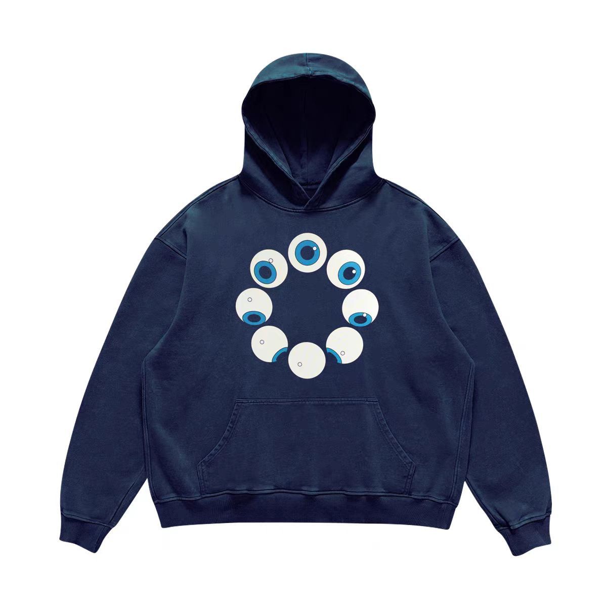 Designer × Japanese Brand Hip Hop Street Eyeball Print Hooded Sweatshirt Size US M / EU 48-50 / 2 - 3 Thumbnail