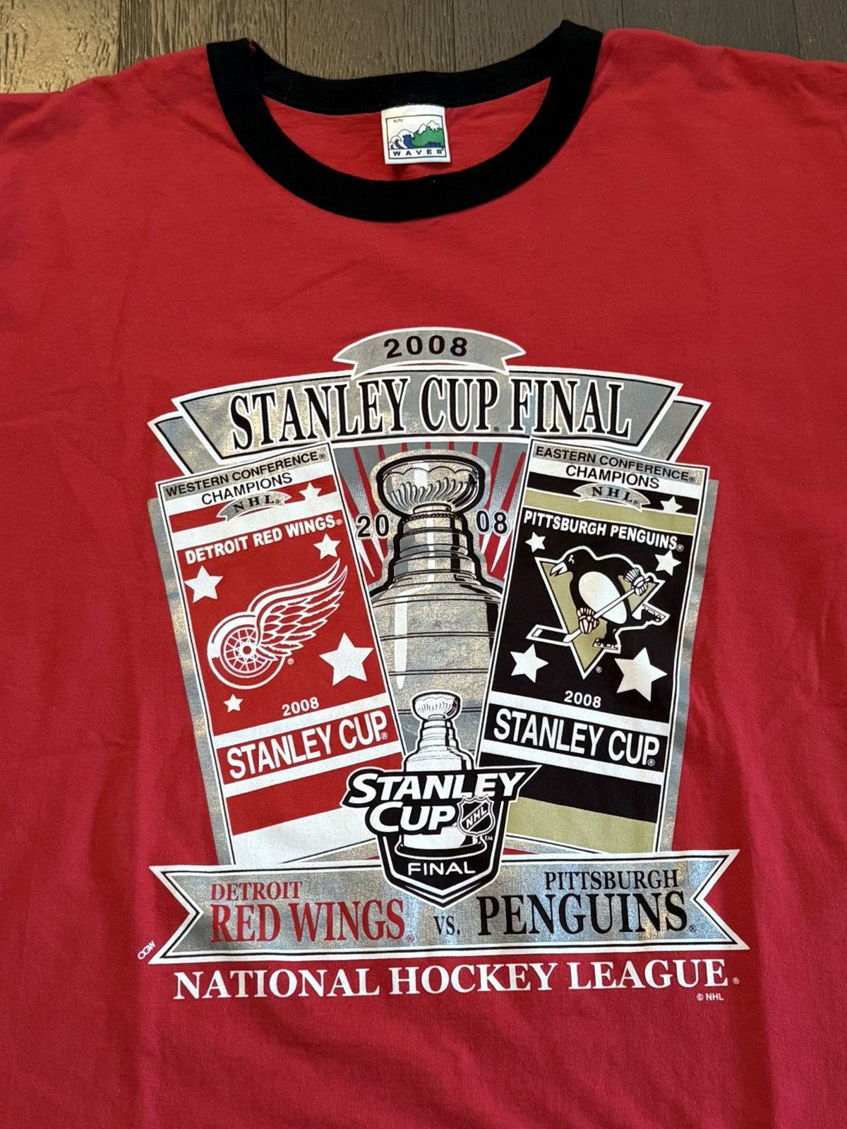 NHL Y2K NHL Red Wings Ringer Tee Size US XL / EU 56 / 4 - 2 Thumbnail