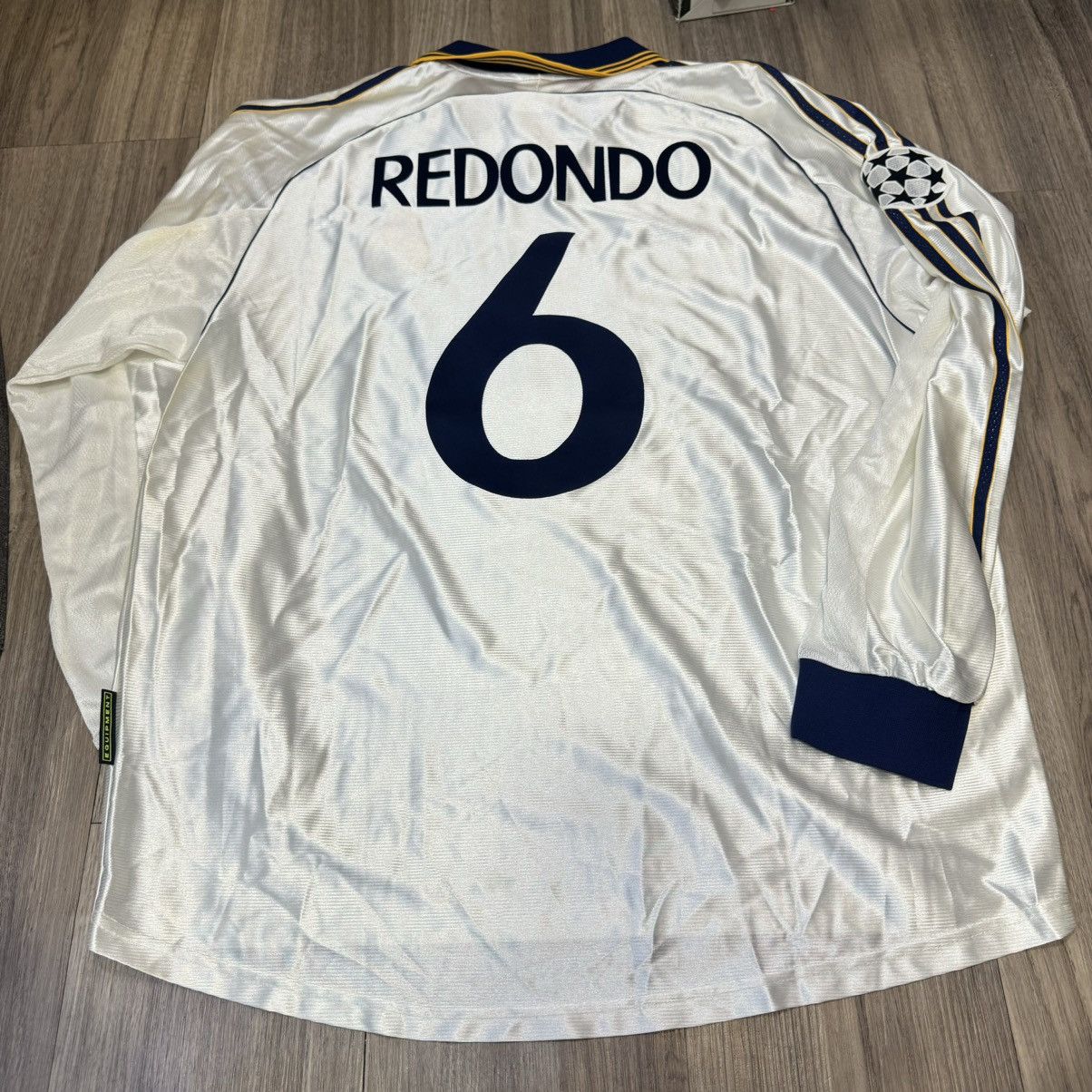 Adidas Real Madrid 99/00 player issue L/S home shirt #6 Redondo Size US XL / EU 56 / 4 - 2 Thumbnail