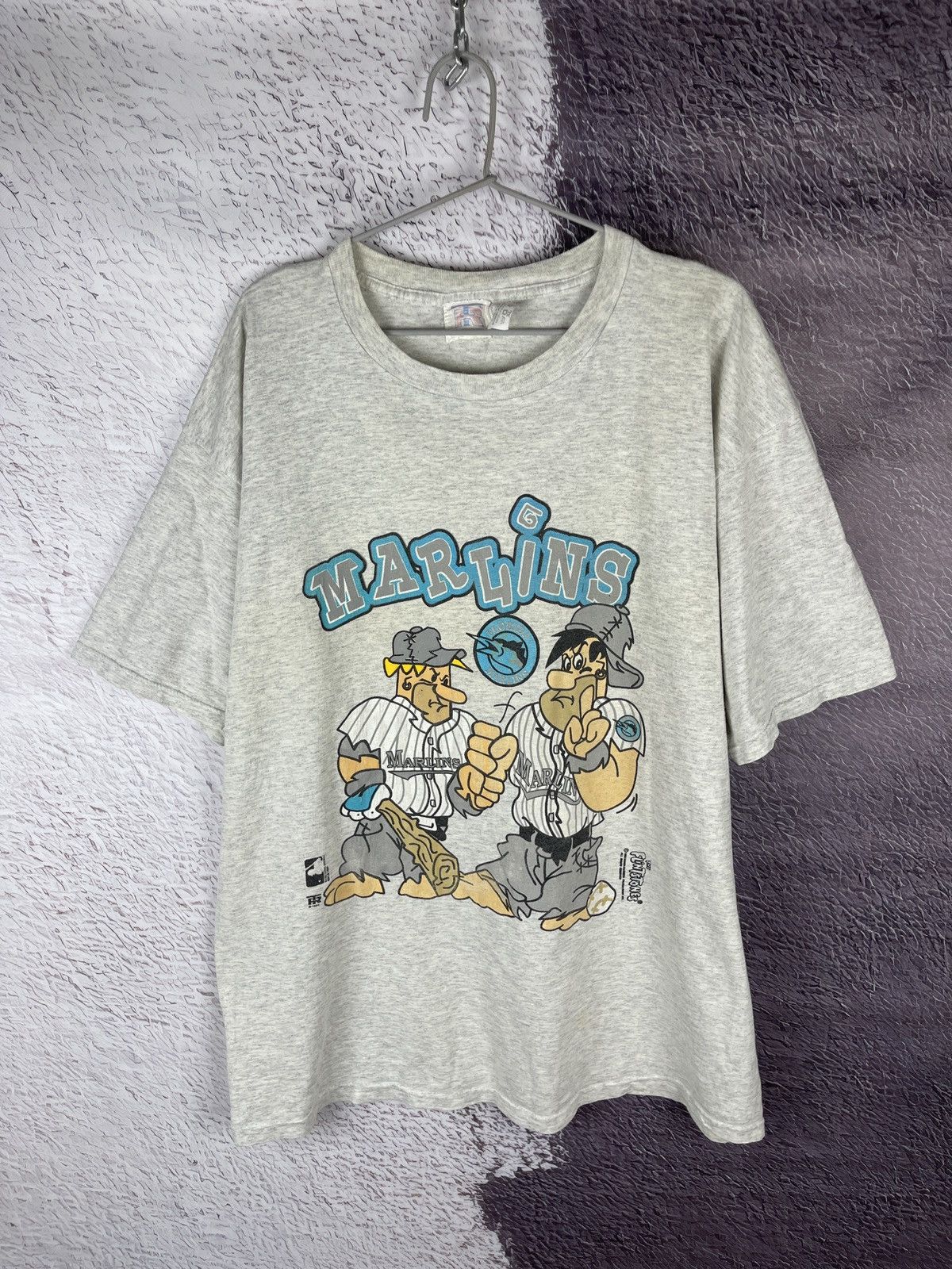 MLB the Flinstones vintage 1994 Florida Marlins MLB baseball tee Size US XL / EU 56 / 4 - 1 Thumbnail