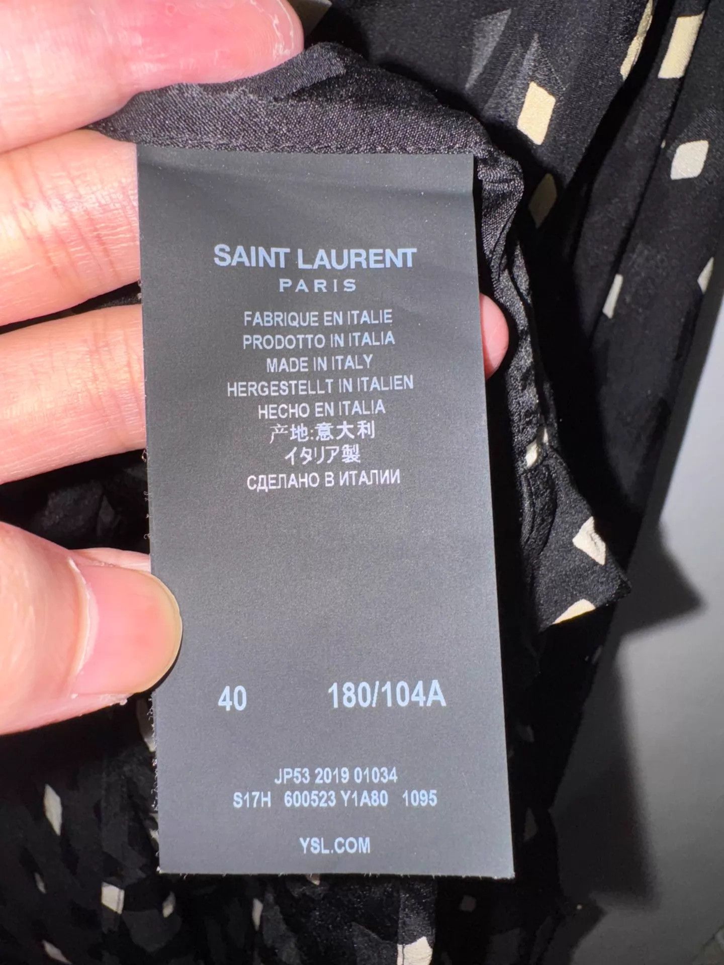 Saint Laurent Paris SLP 20ss Cuban Collar Silk B&W Colorblock Shirt 40M Size US M / EU 48-50 / 2 - 7 Thumbnail