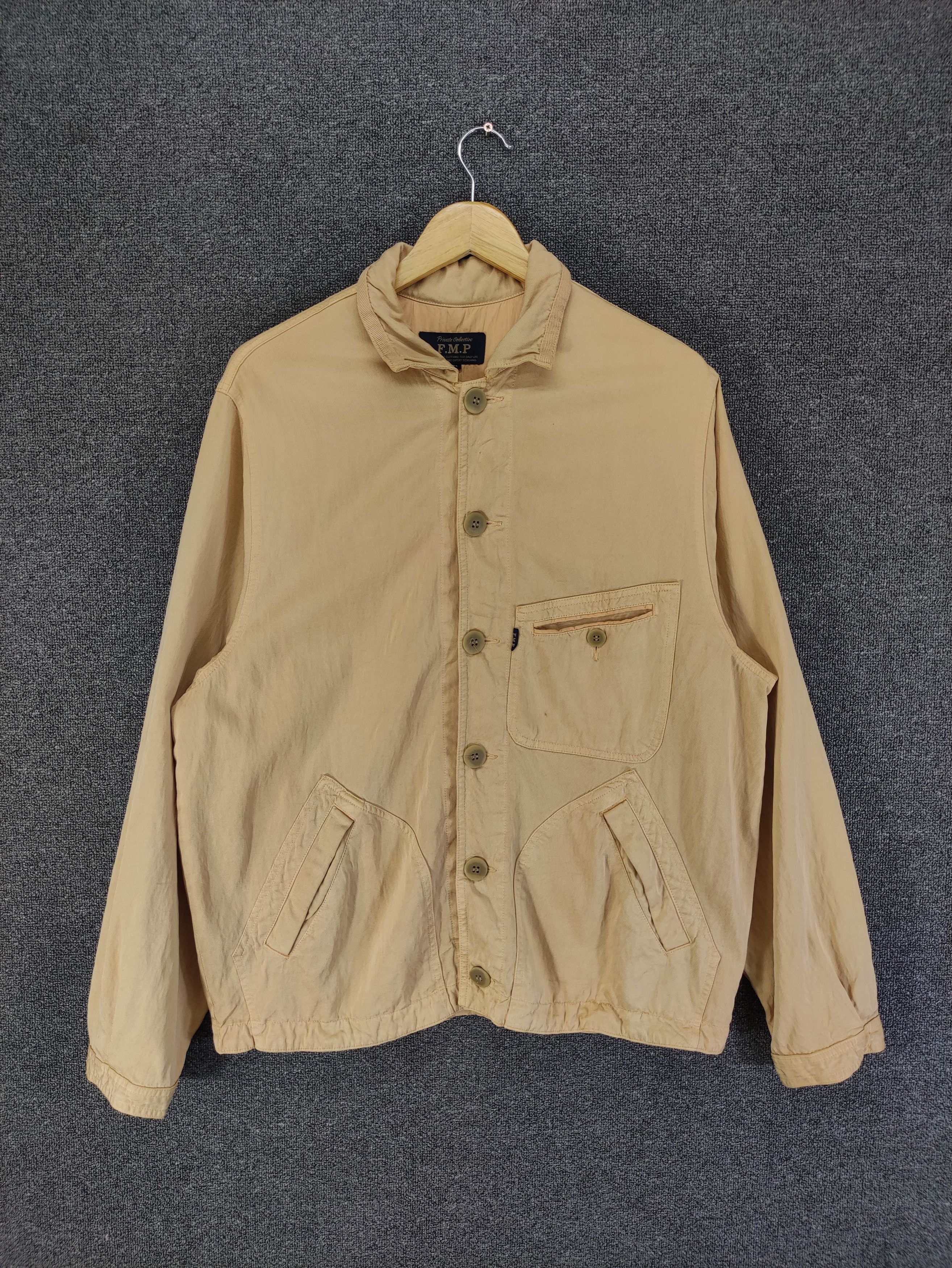 Japanese Brand Vintage F.M.P Light Jacket Pocket Back And Front Button Up Size US L / EU 52-54 / 3 - 1 Thumbnail