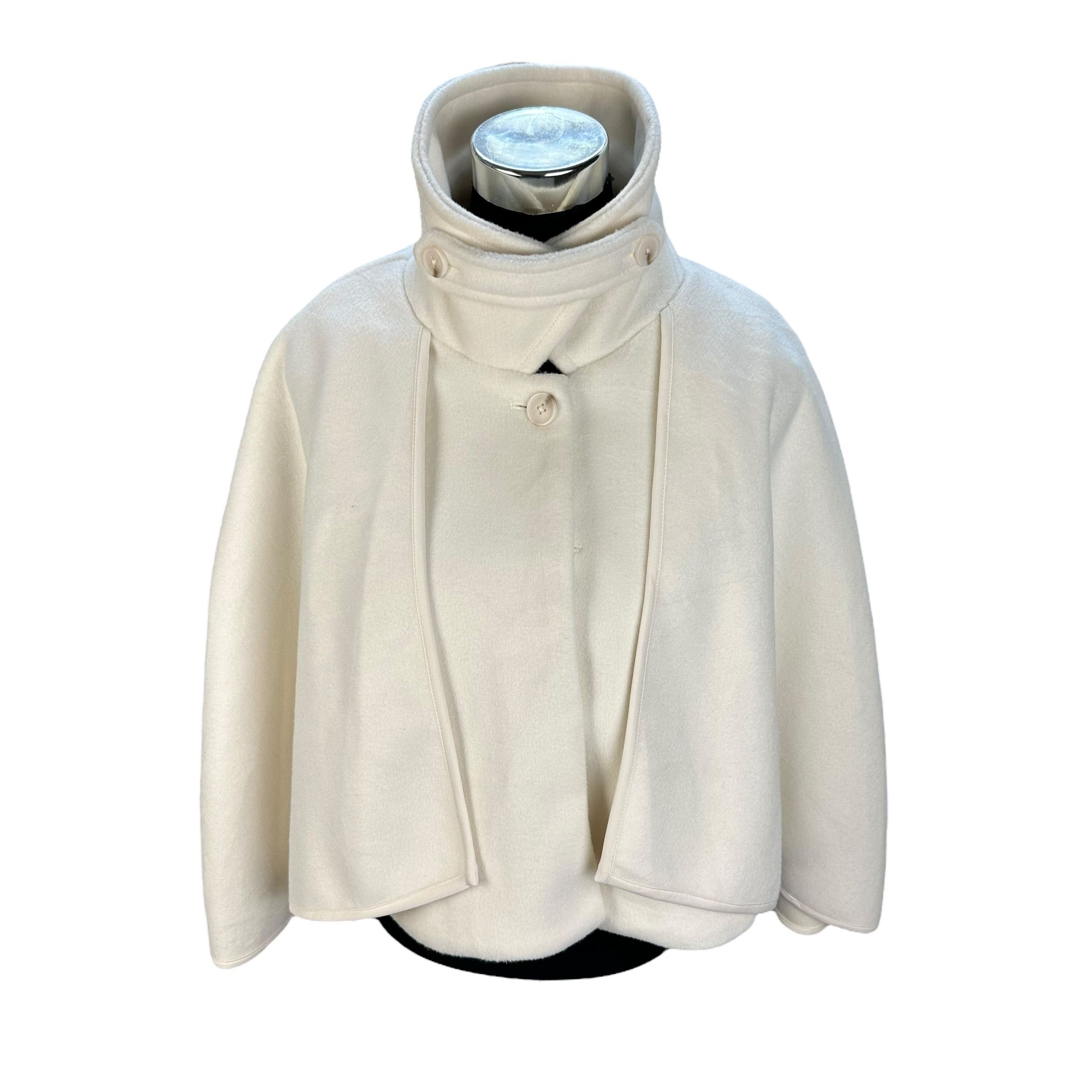 Japanese Brand SNIDEL High Collar White Cape Sleeveless Jacket #A57-1307 Size ONE SIZE - 1 Thumbnail