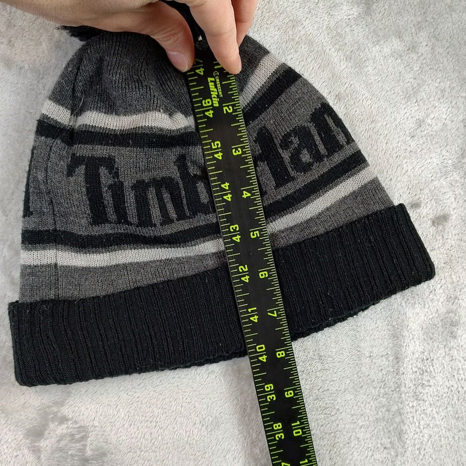 Timberland Timberland grey/black logo pom pom winter beanie unisex OS Size ONE SIZE - 5 Thumbnail