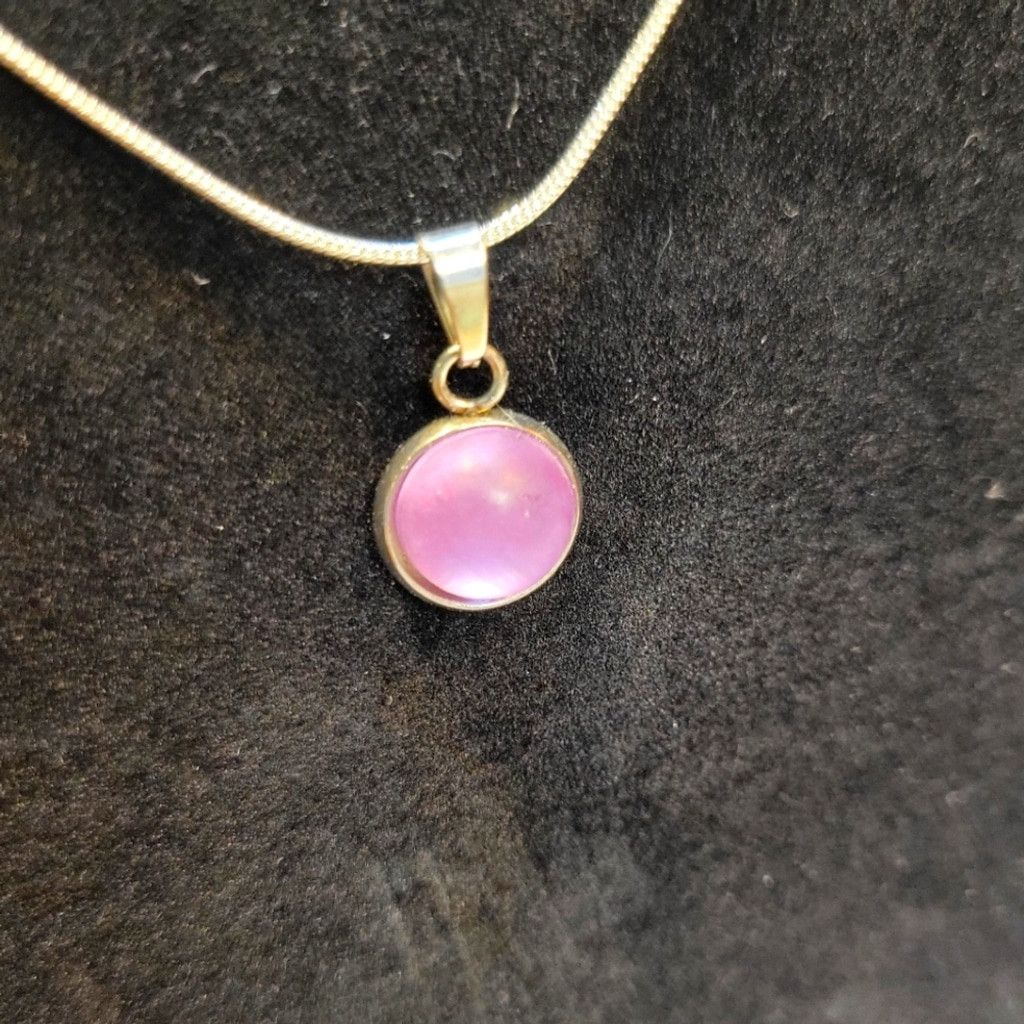 Handmade Pink crystal rhinestone 925 stamped sterling silver necklace Size ONE SIZE - 2 Thumbnail