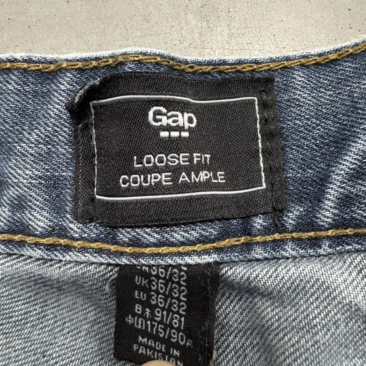 Gap Crazy Vintage Y2K/2000s Baggy Loose Fit Streetwear Gap Medium Blue Wash Denim Jeans! Size US 36 / EU 52 - 6 Thumbnail