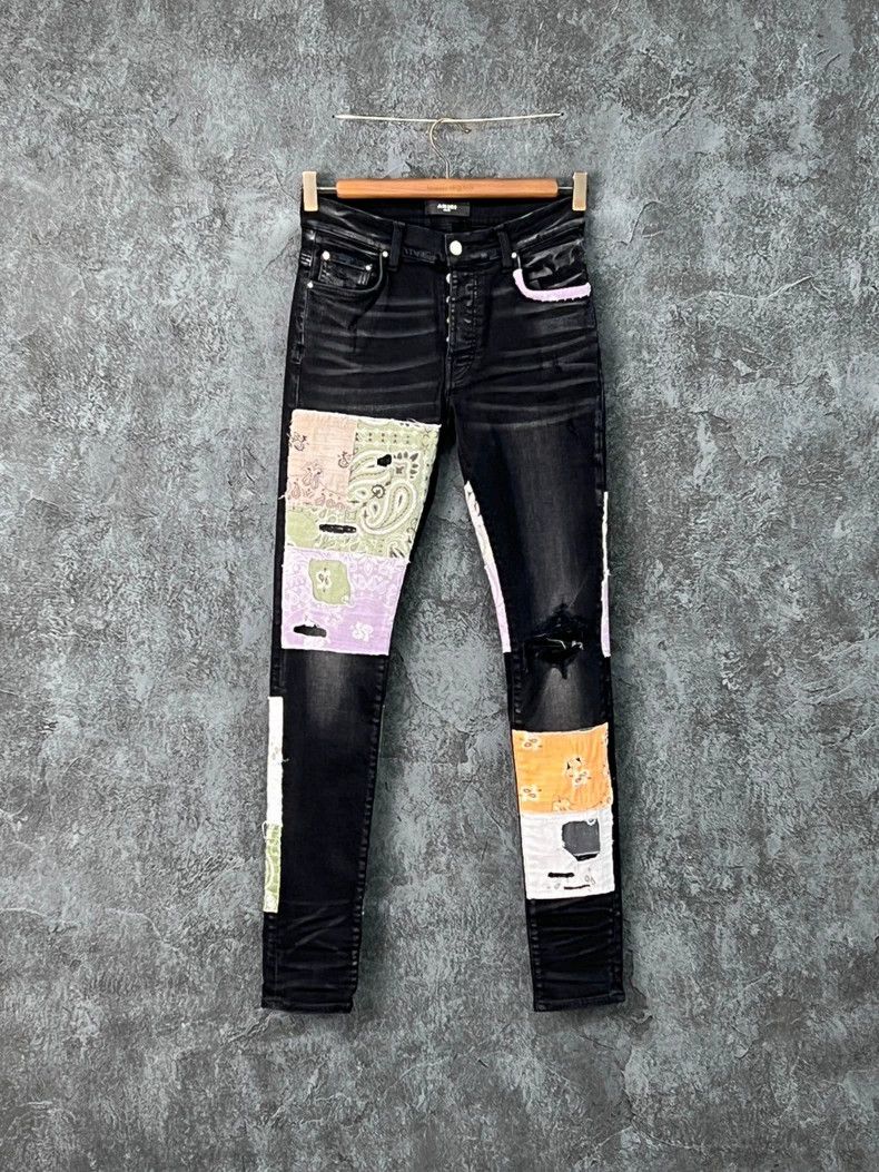 Amiri Amiri Patchwork distressed jeans Size US 29 - 1 Thumbnail