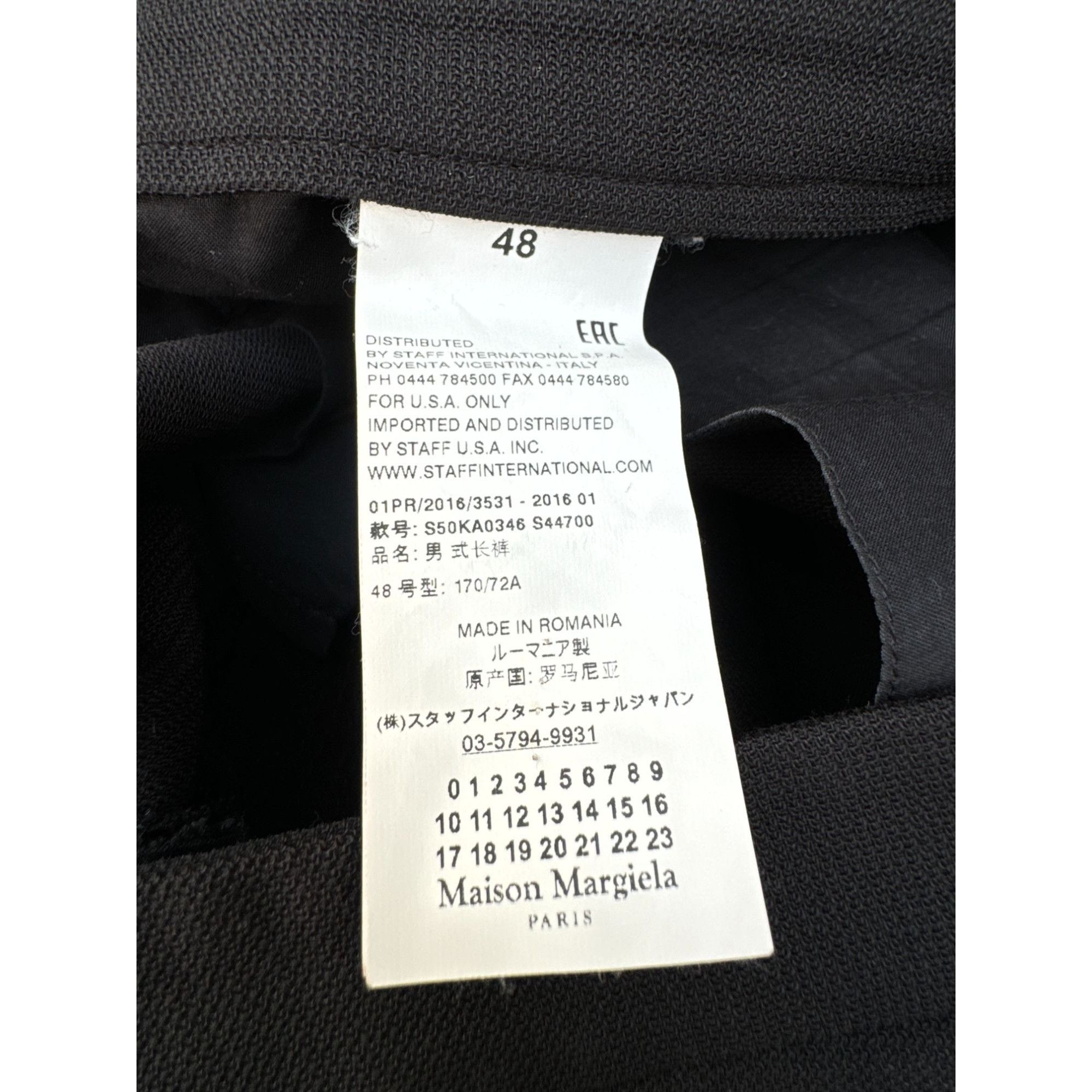 Maison Margiela Black Wool Trousers with 4-Stitches Detail Size US 32 / EU 48 - 7 Thumbnail