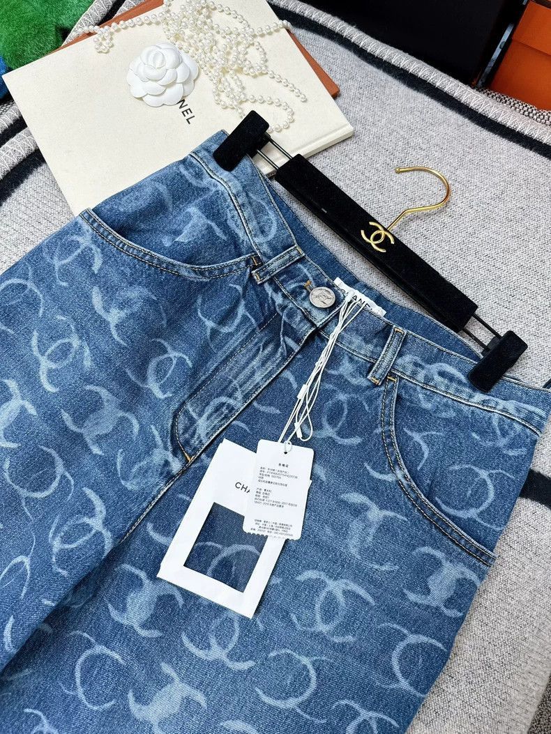 Chanel Chanel 23N Blue Graffiti CC Wide-Leg Jeans Size 37" - 6 Thumbnail