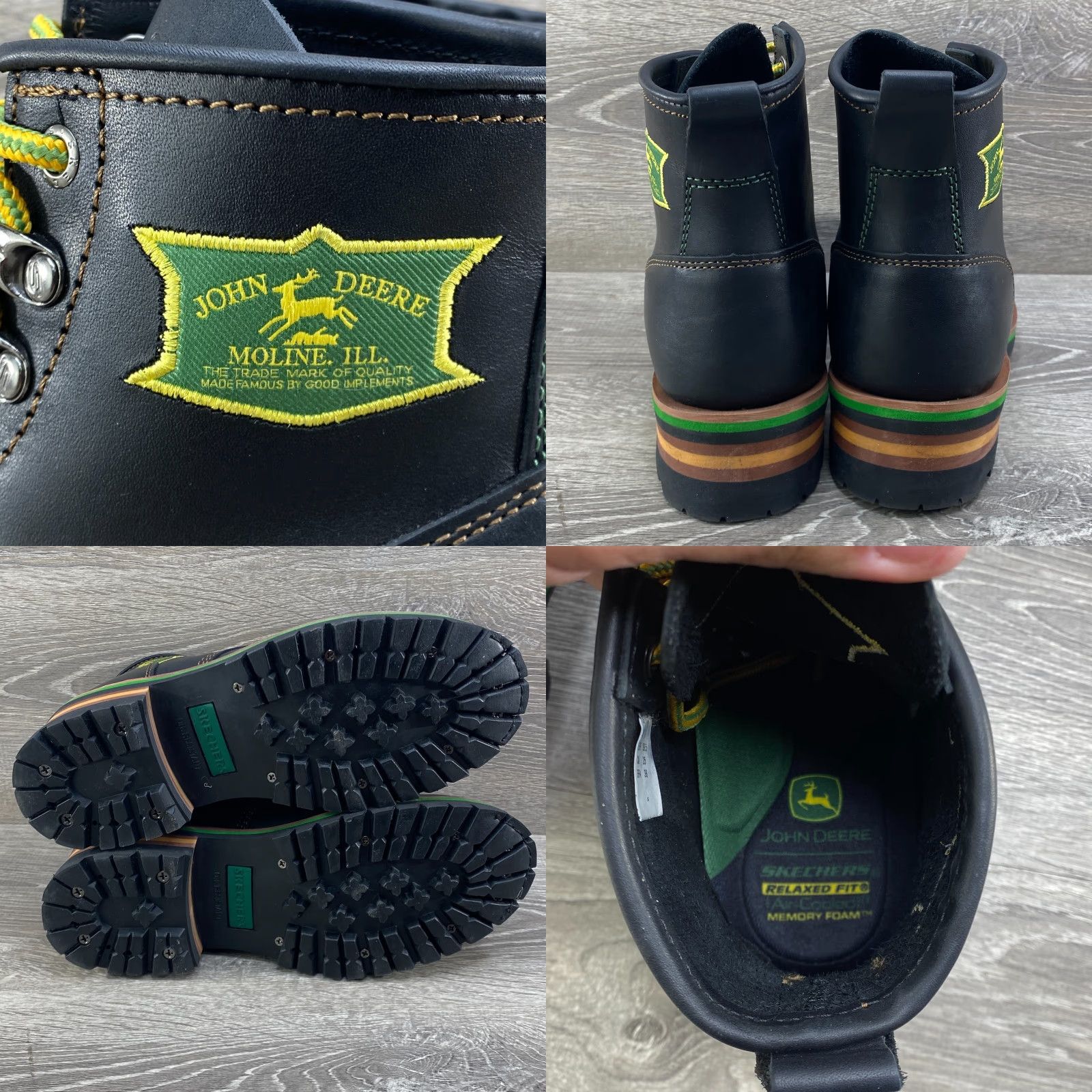 SKECHERS Skechers John Deere Mens 7 Black Leather Cascades Work Boots Lugged Soles NEW Size US 6 / EU 39 - 8 Thumbnail