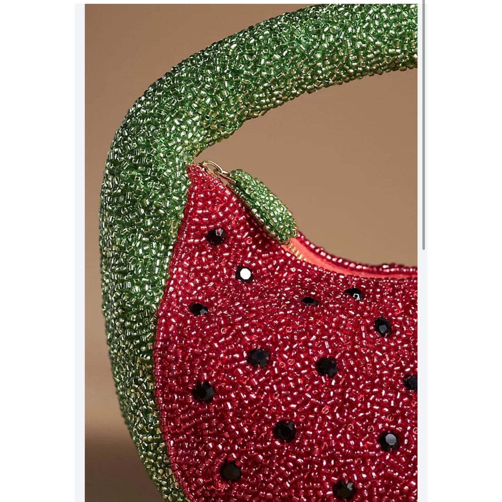 Anthropologie ANTHROPOLOGIE The Tate Beaded Bag: Fruit Edition Watermelon Size ONE SIZE - 3 Thumbnail