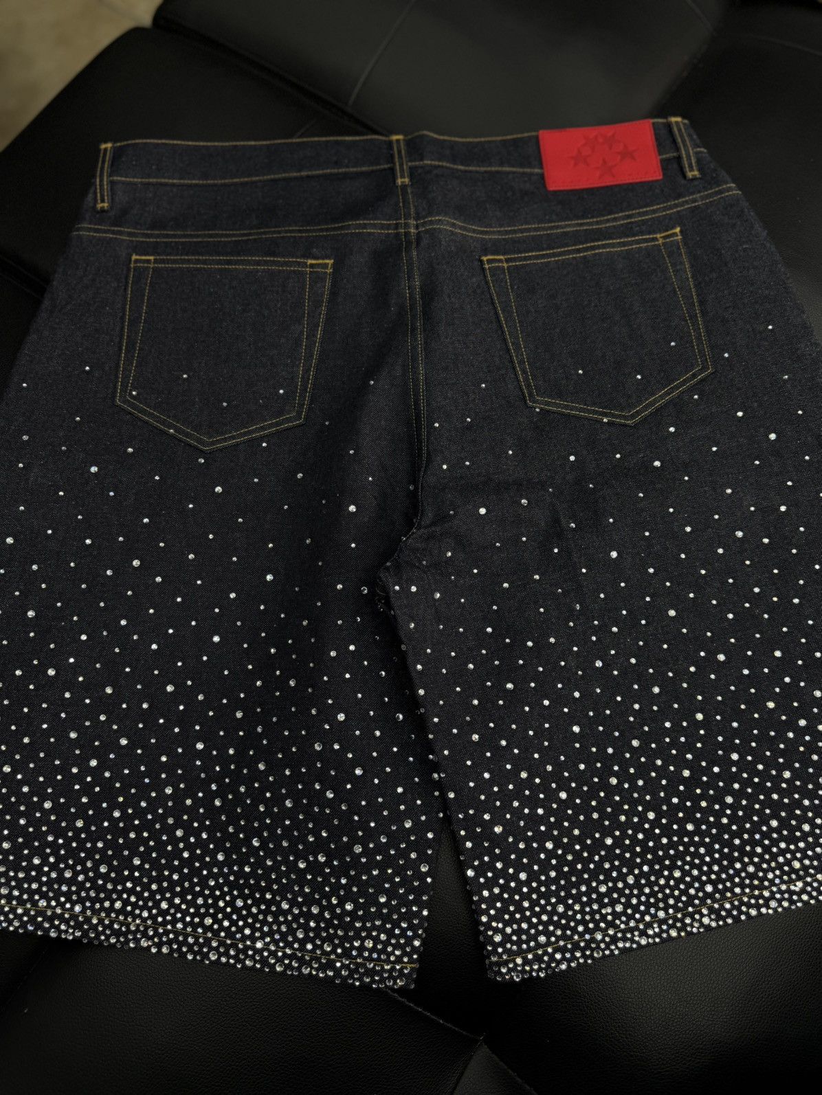 Sp5der Sp5der Rhinestone Crystal Jean Shorts Size (36) NEW Size US 36 / EU 52 - 5 Thumbnail