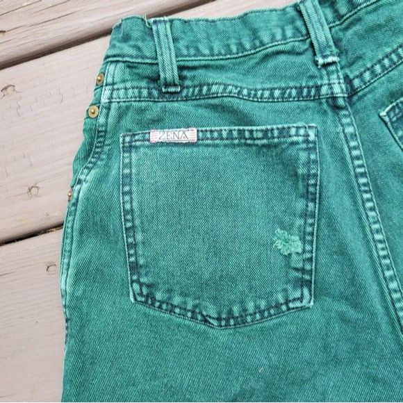 Vintage Vintage 90s y2k Zena High Rise Waisted Green Jean Denim Mom Size 28" / US 6 / IT 42 - 4 Thumbnail