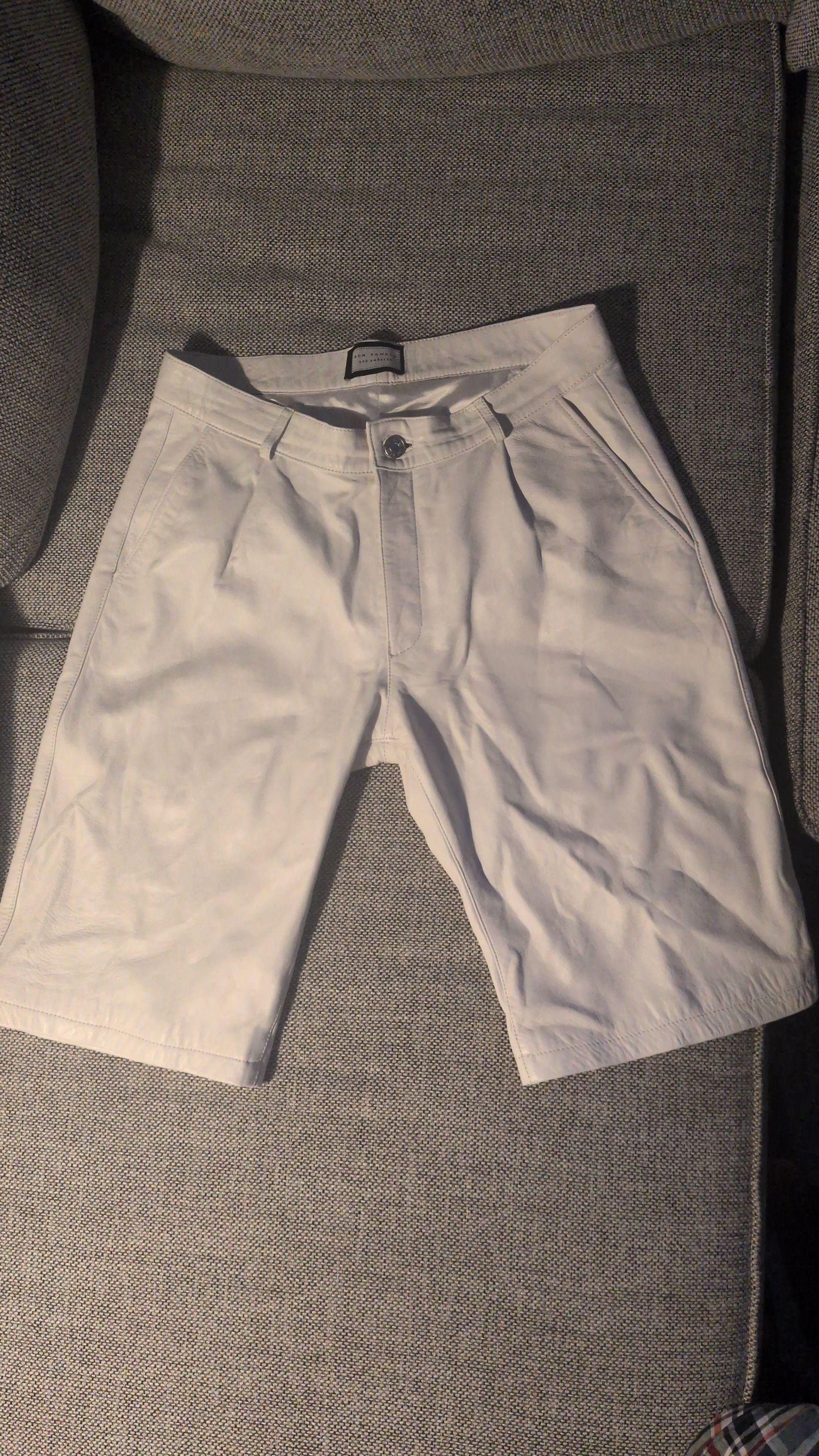 Other Ron Tomson Genuine Lambskin Leather Shorts – White (Size 30) Size US 30 / EU 46 - 1 Thumbnail