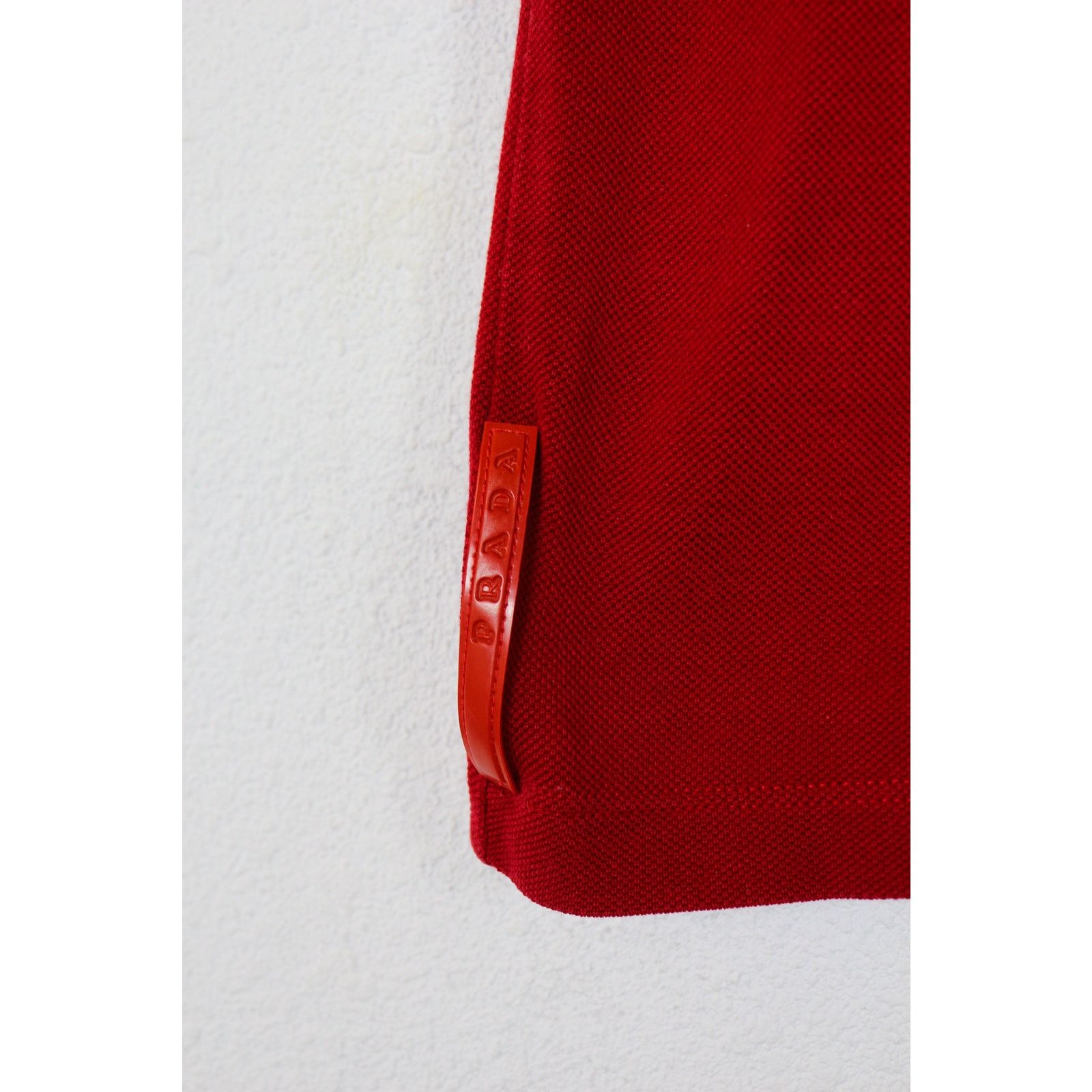 Prada Prada Rubbed Logo Tab Polo Shirt Rugby Red 90s Y2K Size US M / EU 48-50 / 2 - 7 Thumbnail
