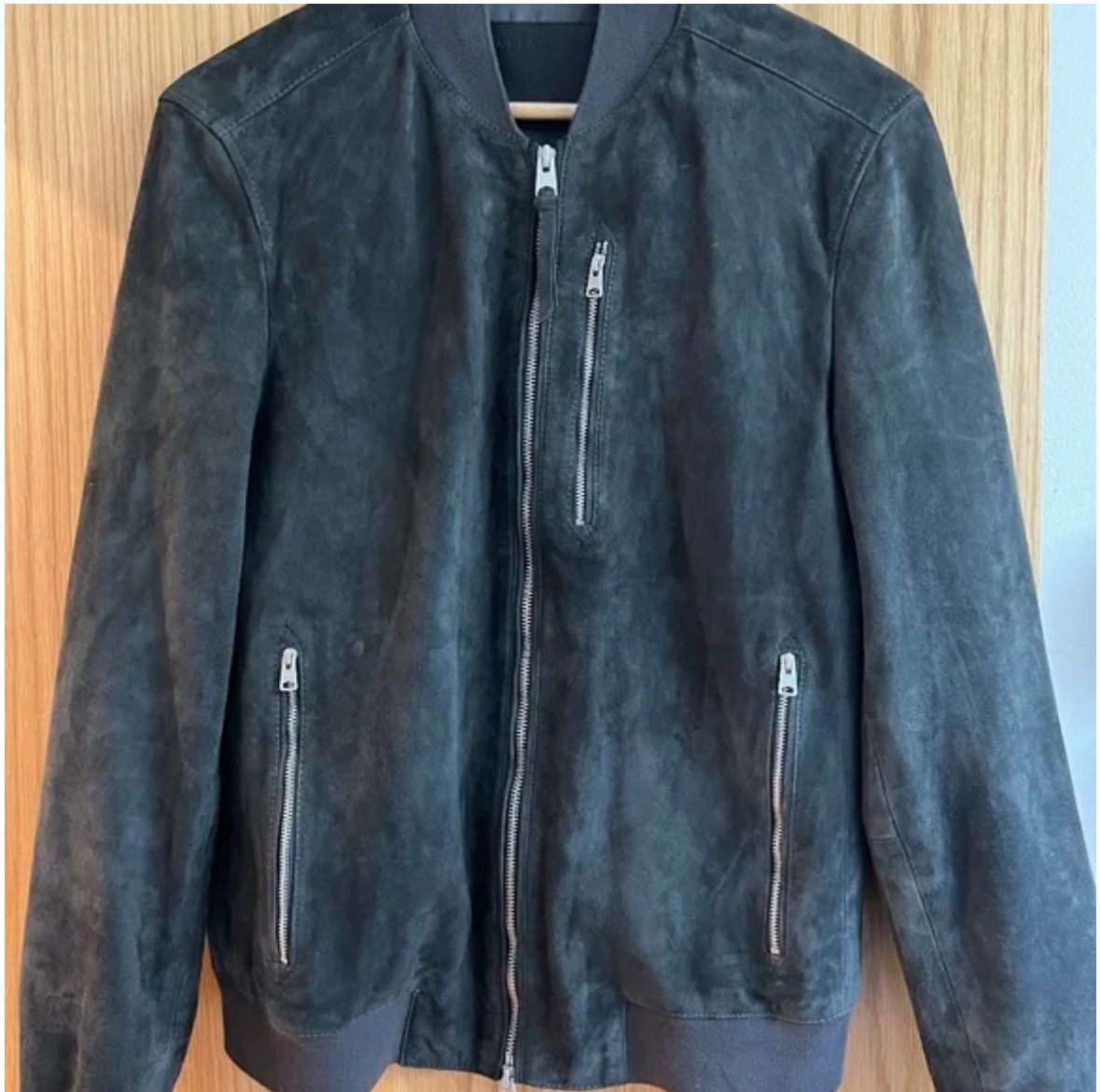 Allsaints Allsaints kemble bomber jacket in navy suede Size US S / EU 44-46 / 1 - 1 Thumbnail