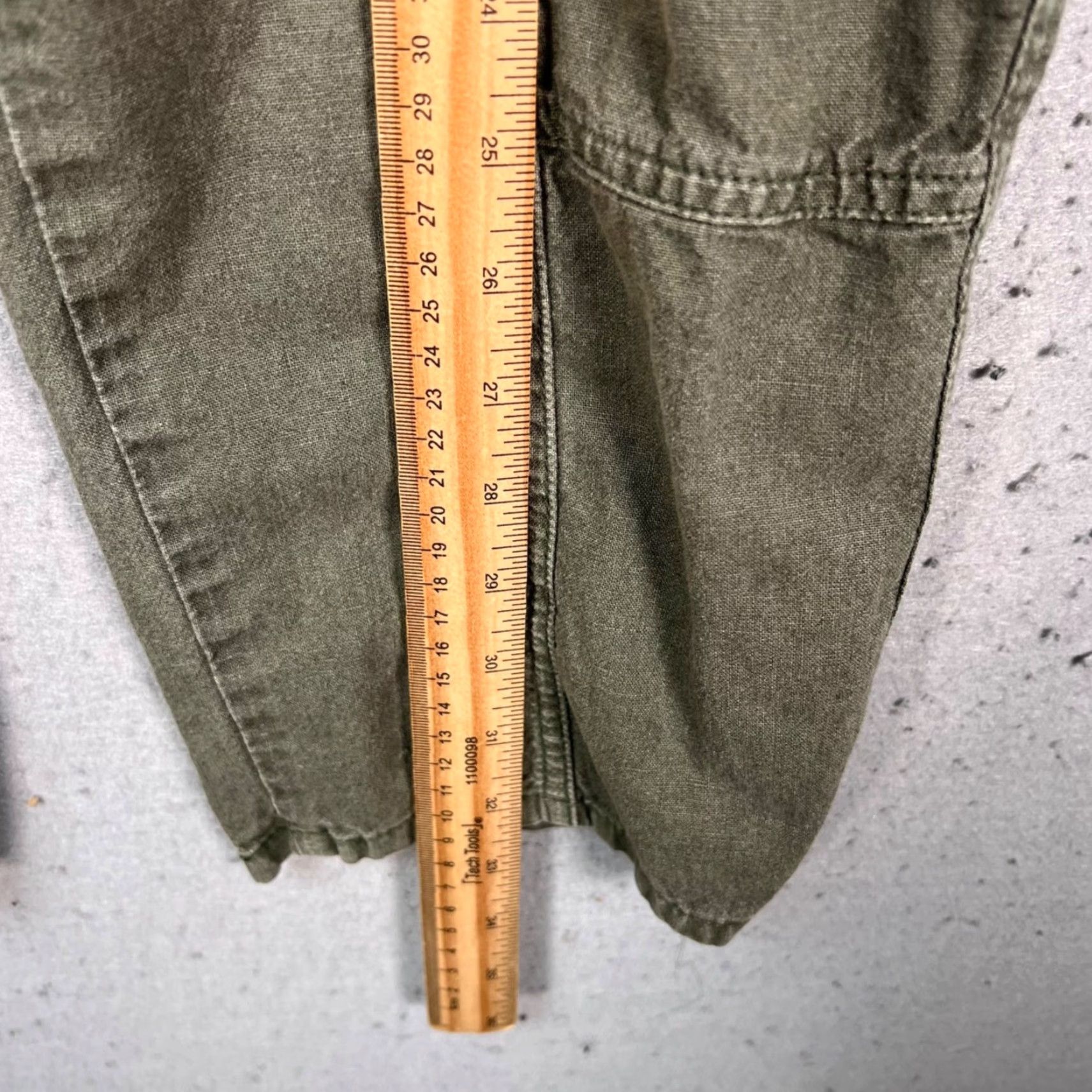 Vintage AG Adriano Goldschmied The Noten Carpenter High Rise Straight Pants Olive Green 26R Women's Pants Size 26" / US 2 / IT 38 - 7 Thumbnail