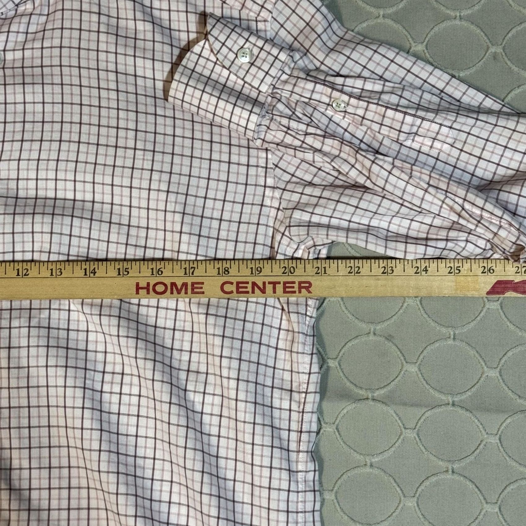 Ermenegildo Zegna Ermenegildo Zegna Shirt Mens 15.5 Medium Pink Purple Plaid Button Up Dress Shirt Size 42R - 7 Thumbnail