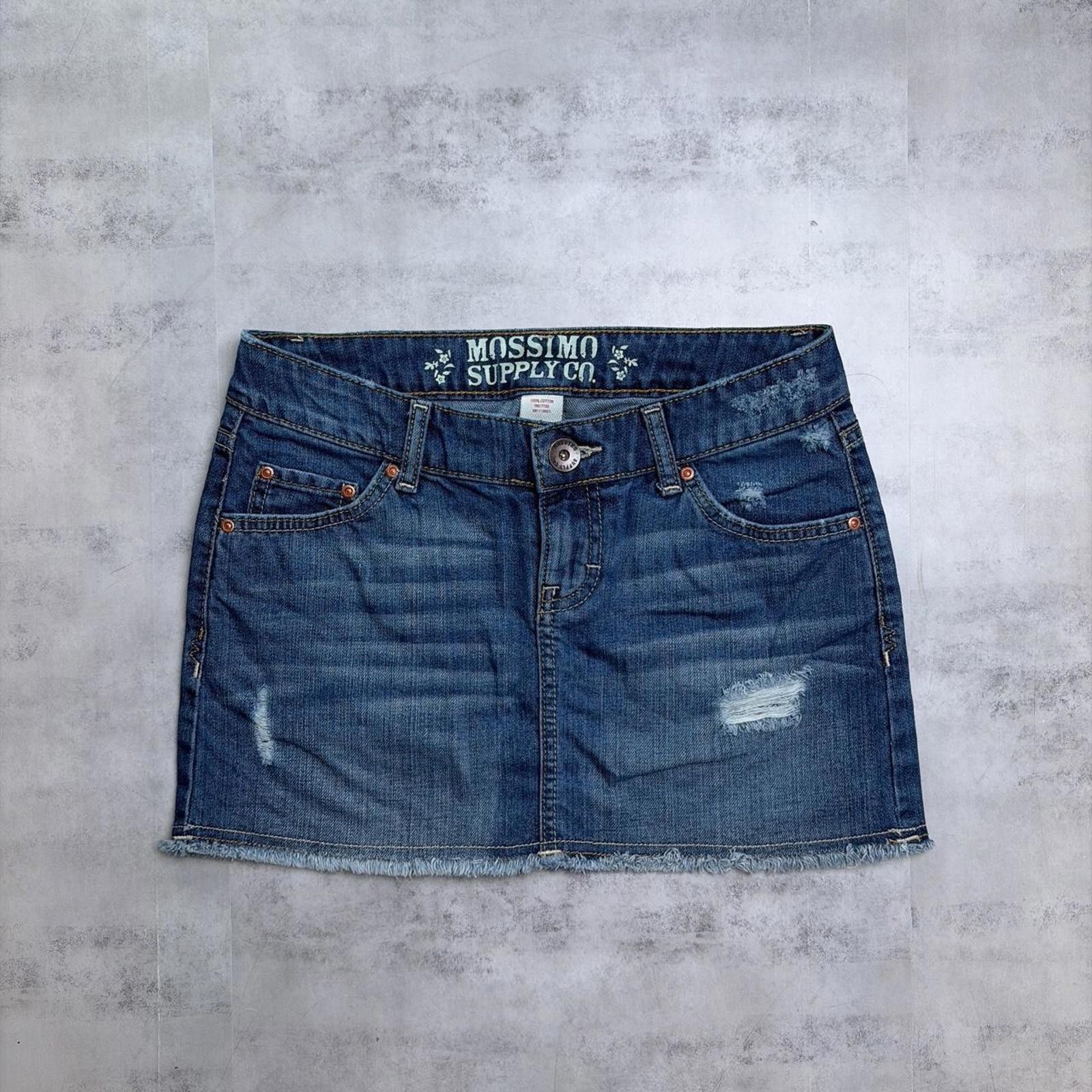 Mossimo Y2K Blue Mossimo Supply & Co Grunge Mini Denim Skirt Size 26" / US 2 / IT 38 - 2 Thumbnail
