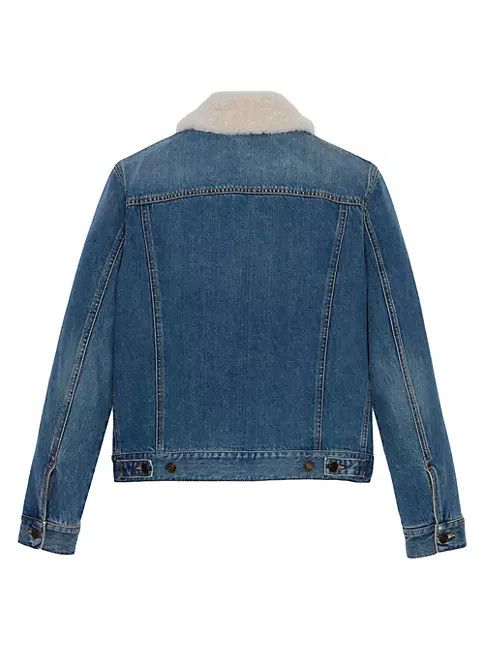 Saint Laurent Paris o1bcso1str0924 Jacket With Shearling in Denim Size US M / EU 48-50 / 2 - 3 Thumbnail