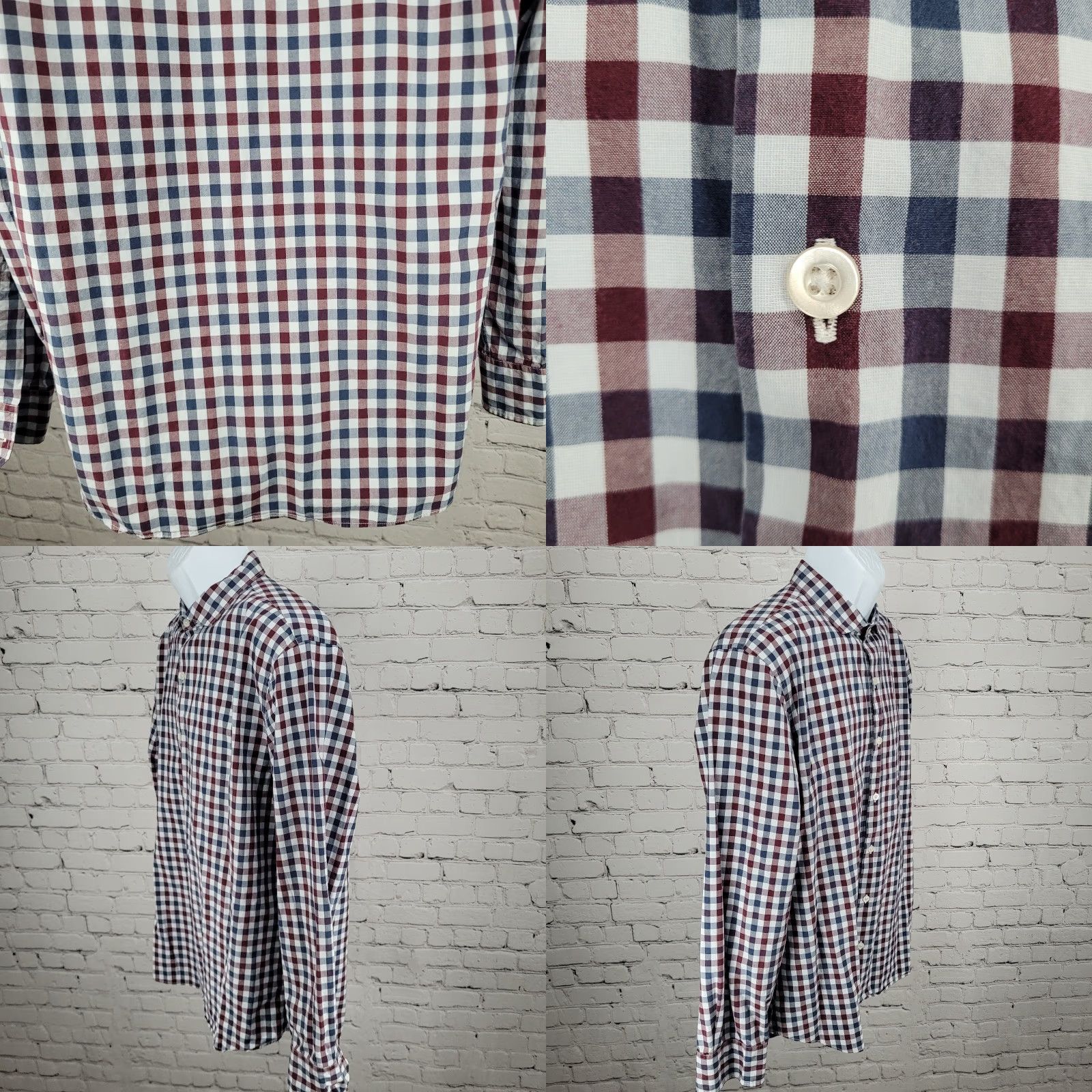 Bonobos BONOBOS Blue Check Slim Fit Button-Up Long Sleeve Shirt XL Casual Mens Size US XL / EU 56 / 4 - 8 Thumbnail