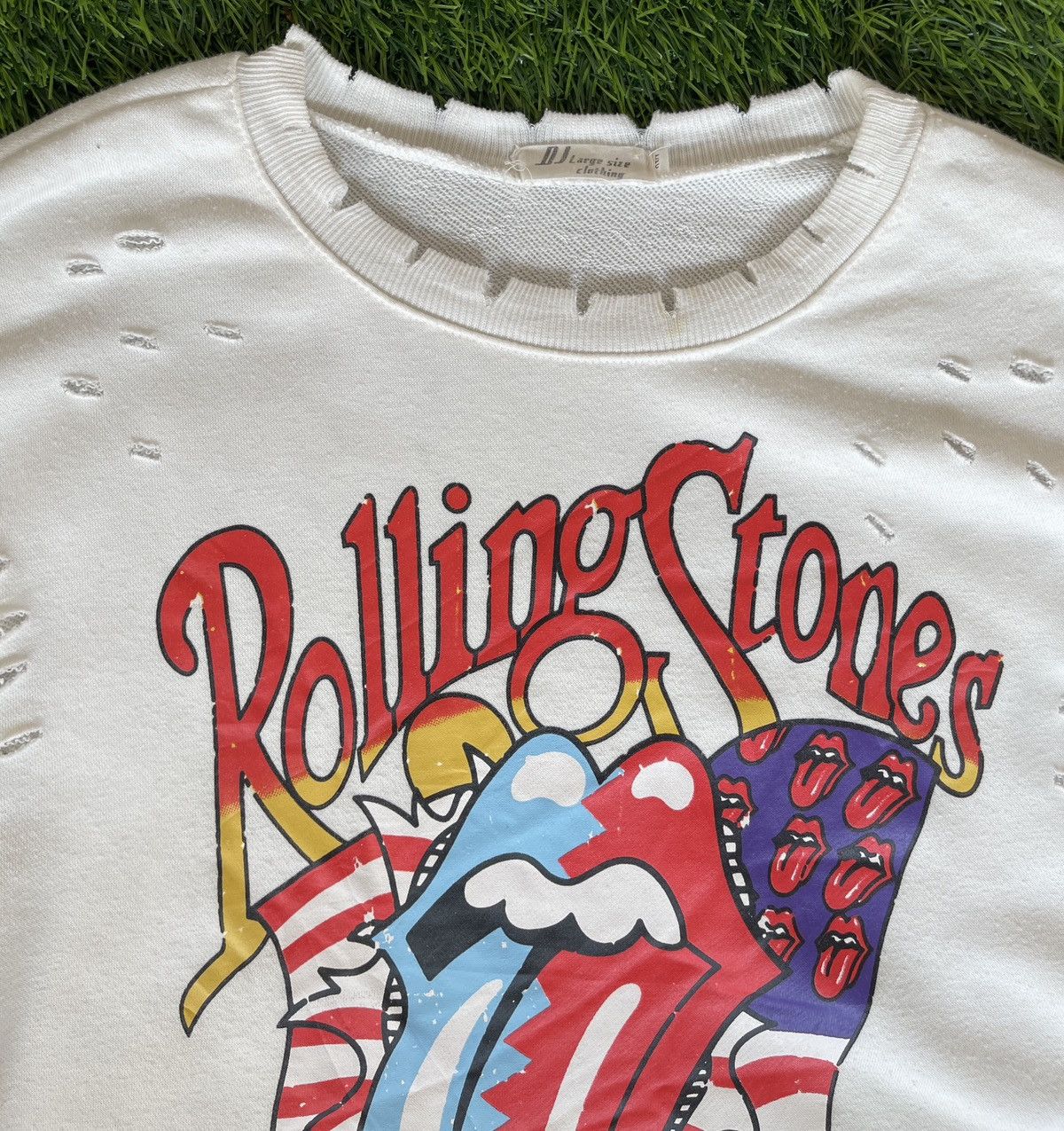 The Rolling Stones Rarest Vintage 90s🔥The Rolling Stone🔥Thrashed Sweatshirt Size US XL / EU 56 / 4 - 7 Thumbnail