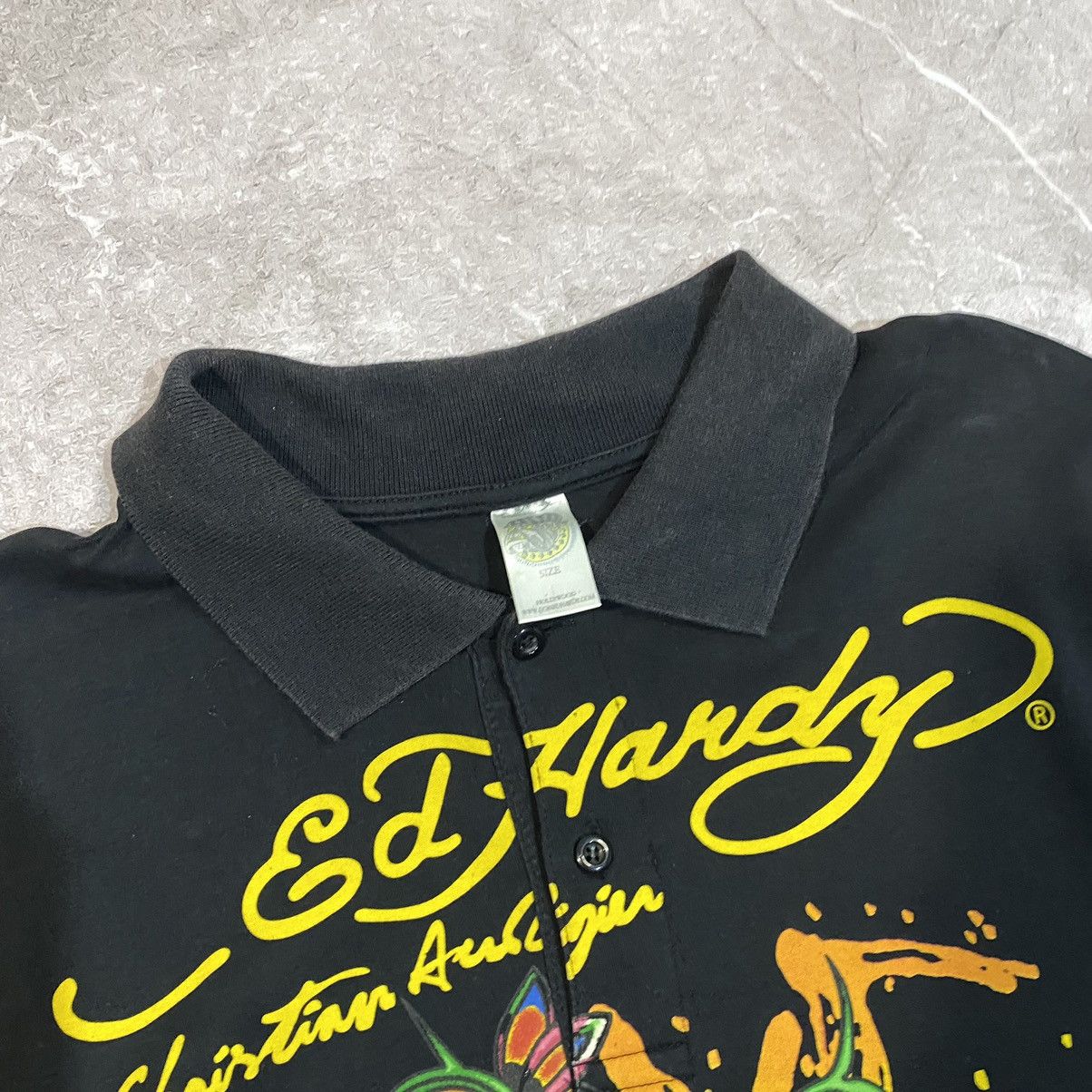 Christian Audigier VINTAGE ED HARDY POLO TEE BIG LOGO 00s Size US L / EU 52-54 / 3 - 6 Thumbnail