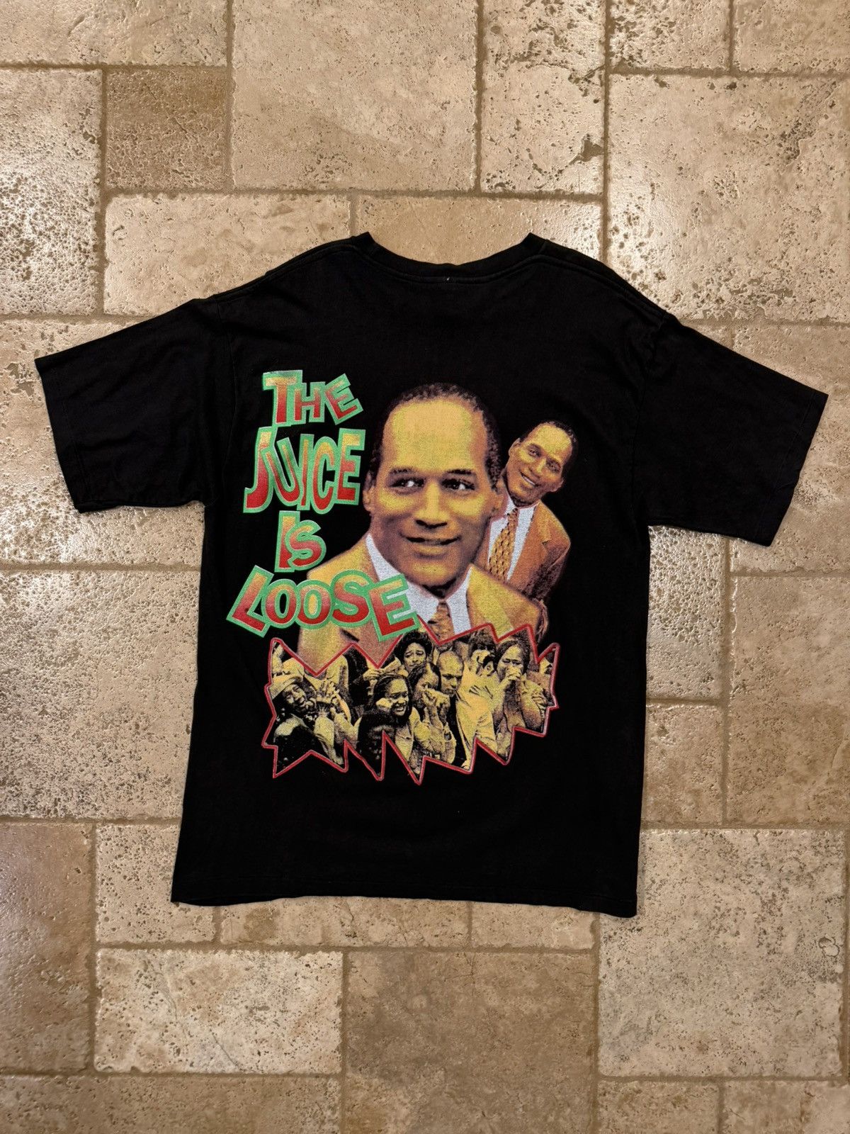 Vintage Vintage OJ Simpson Not Guilty Juice is Loose Rap Tee T-Shirt Size US XL / EU 56 / 4 - 13 Thumbnail