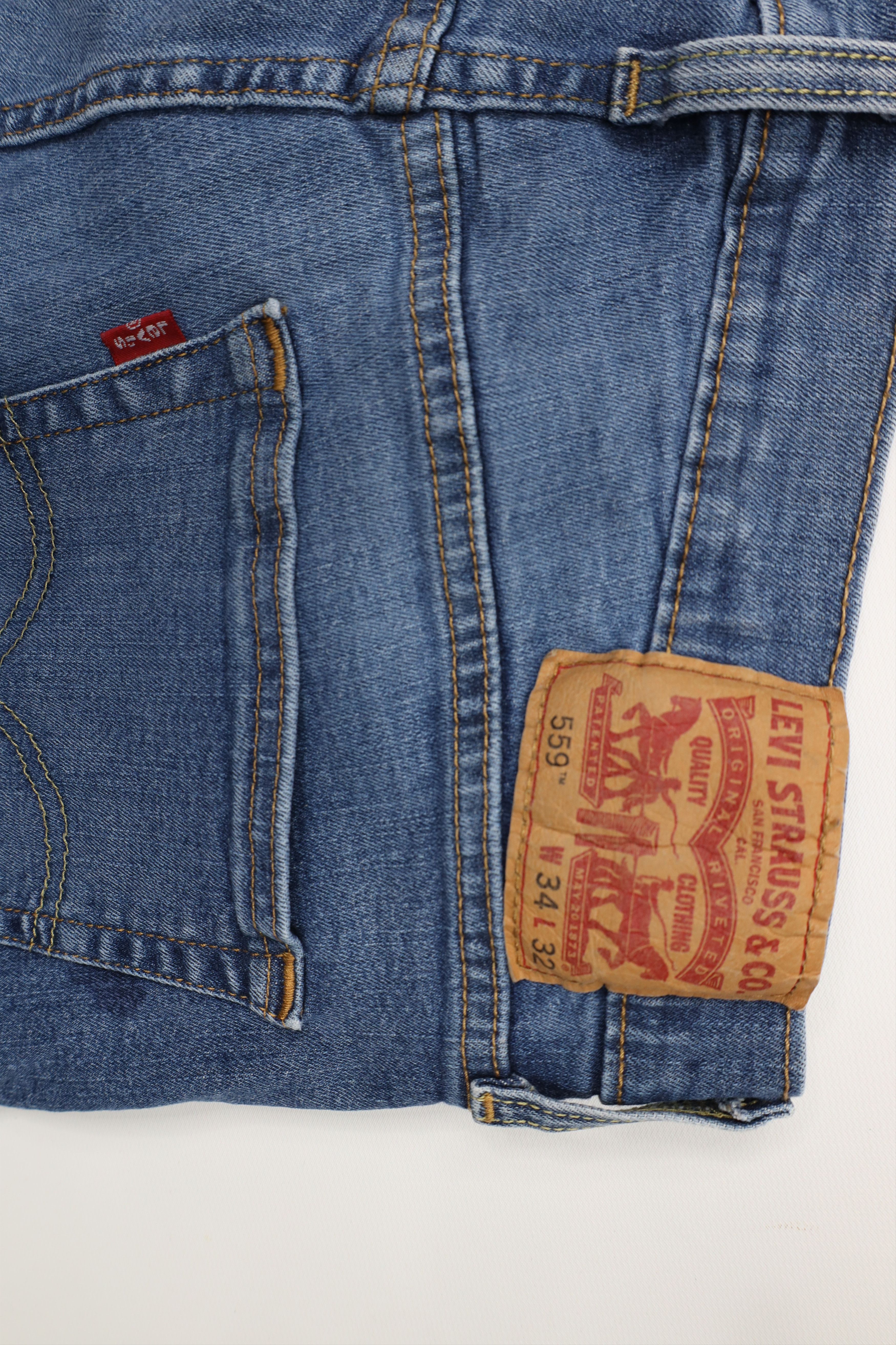 Levi's Vintage Y2K Levis 559 Stretch Relaxed Fit Straight Leg Jeans Size US 34 / EU 50 - 13 Thumbnail