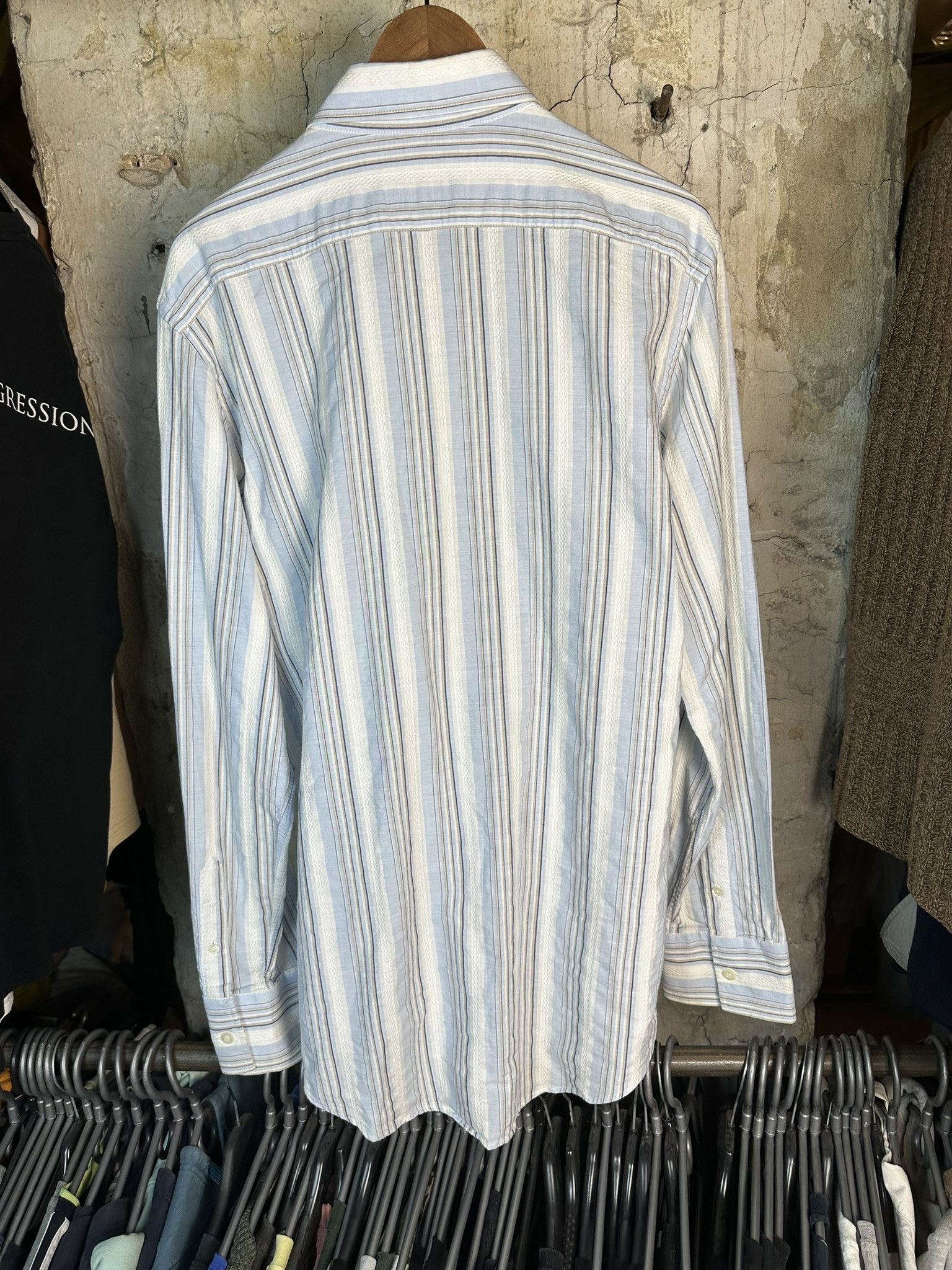 Burberry Vintage Thomas Burberry Stripped Button Up Shirt Size US L / EU 52-54 / 3 - 9 Thumbnail
