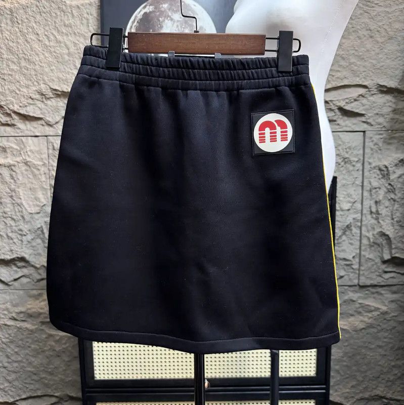 Miu Miu Miu Miu Black Cotton Women’s Skirt 0089 Size 23" - 1 Thumbnail