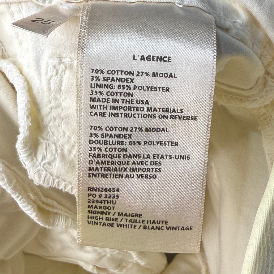 L'AGENCE L'AGENCE Margot High Rise Skinny Jeans Vintage White Size 25 Size 25" / US 0 / IT 36 - 3 Thumbnail